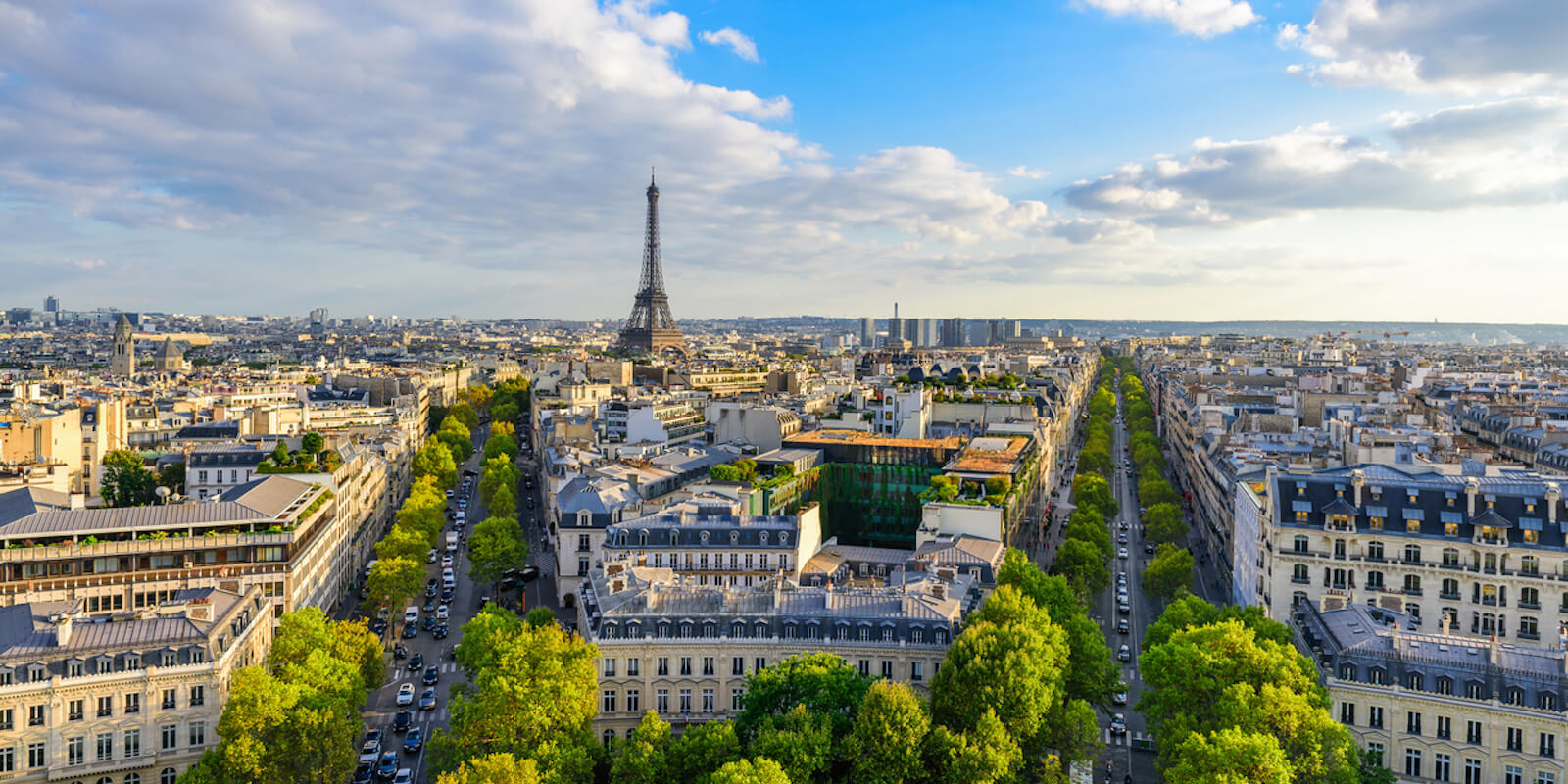 View of Paris from roof of the Arch de Triomphe