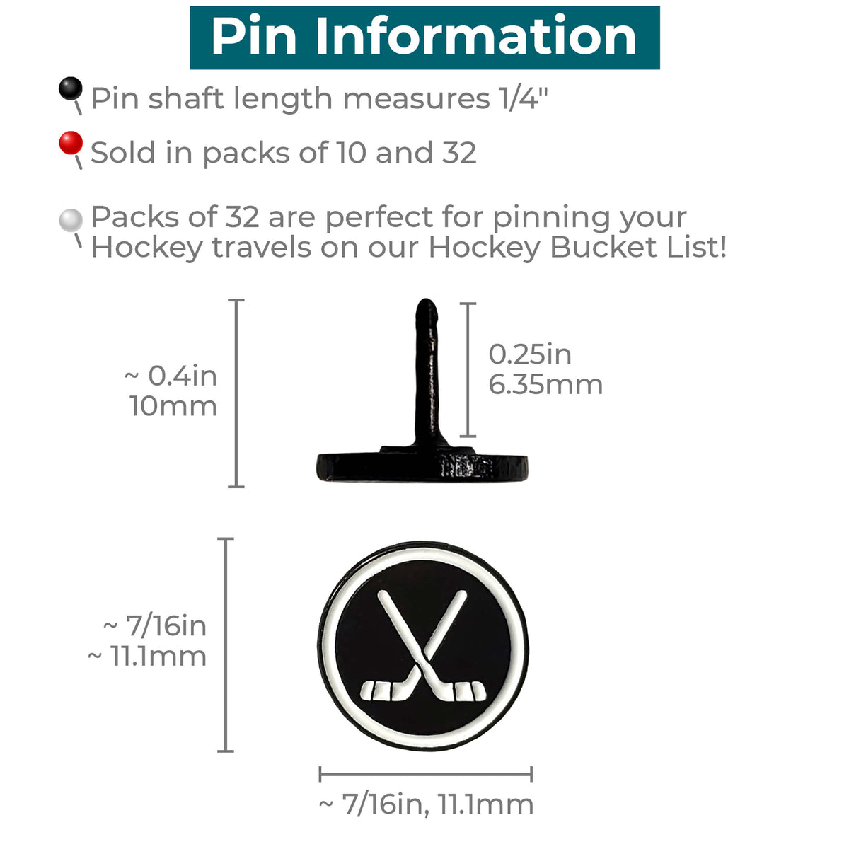 Dimensions of Hockey Puck Novelty Sports Pins