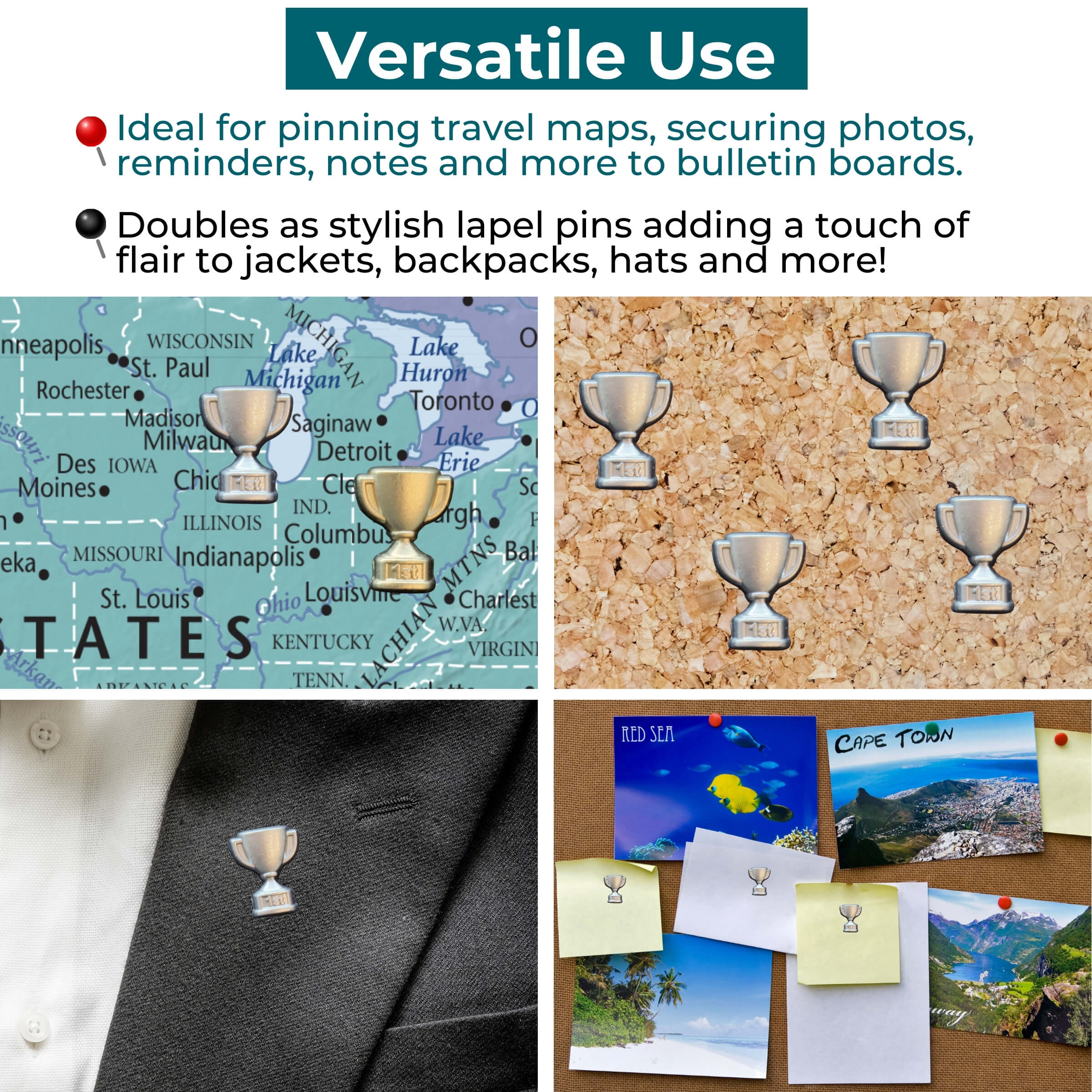 Trophy Push Pins Versatile Uses