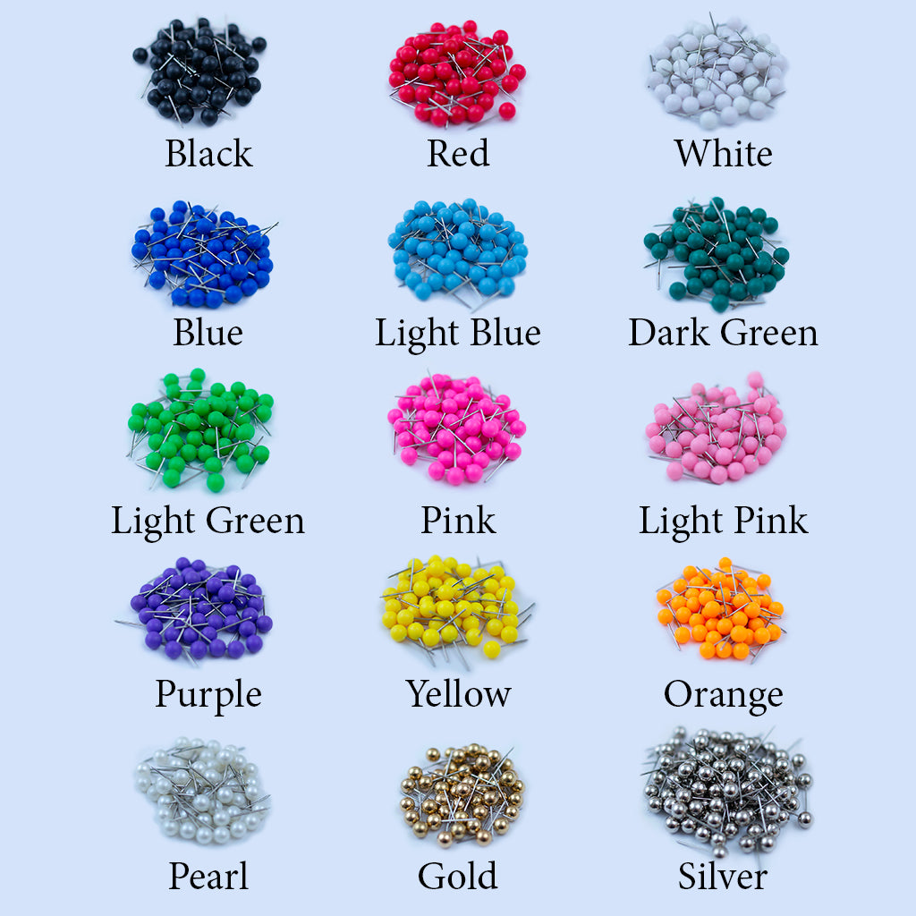 Round Map Pins - Multiple Colors - Pack of 50