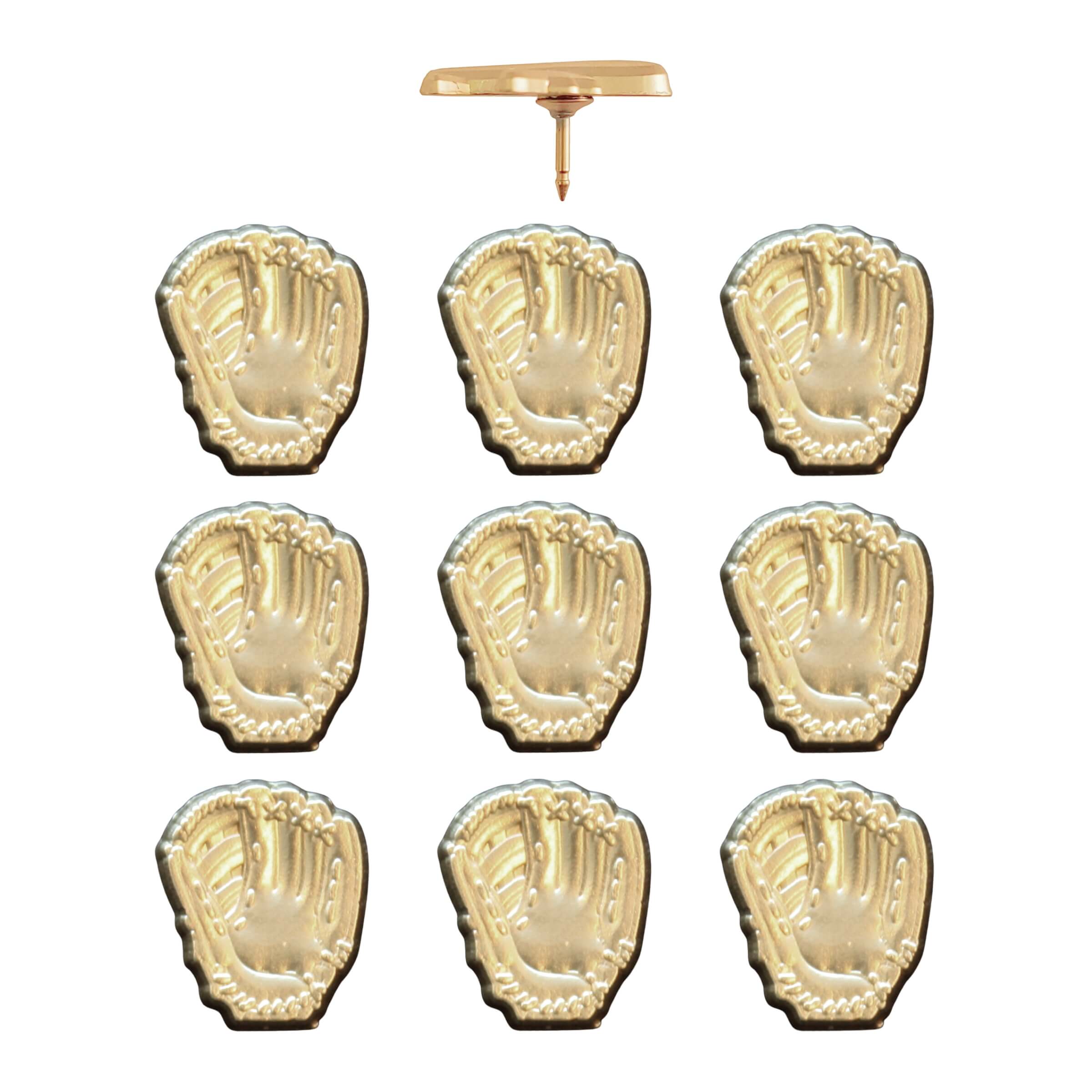 Baseball Glove Pins Gold Pack of 10