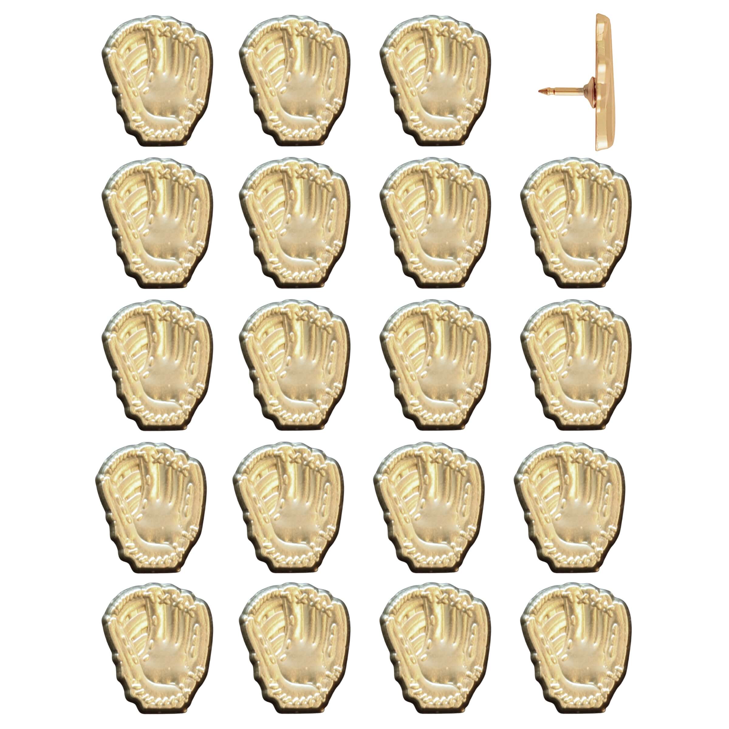 Baseball Glove Pins Gold Pack of 20