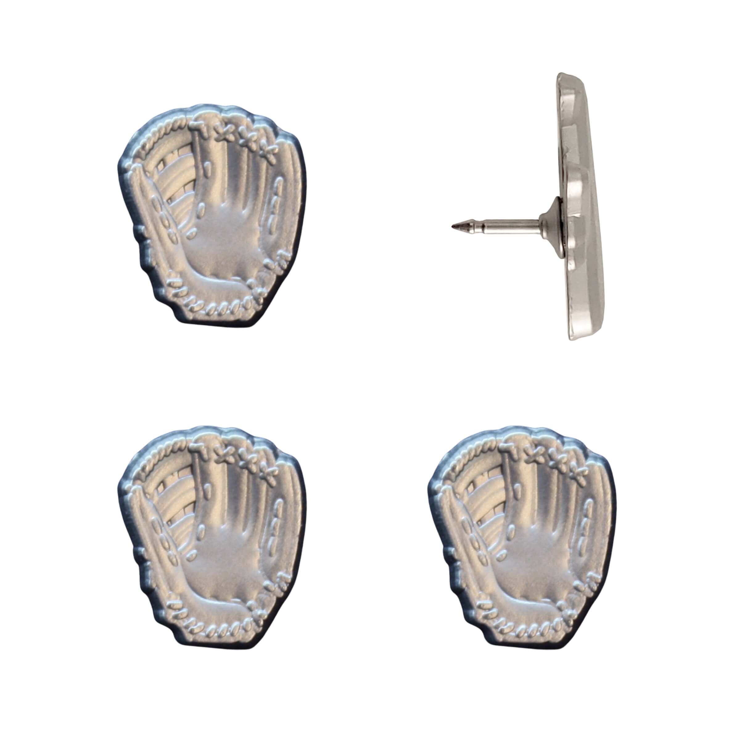 Baseball Glove Pins Silver Pack of 4