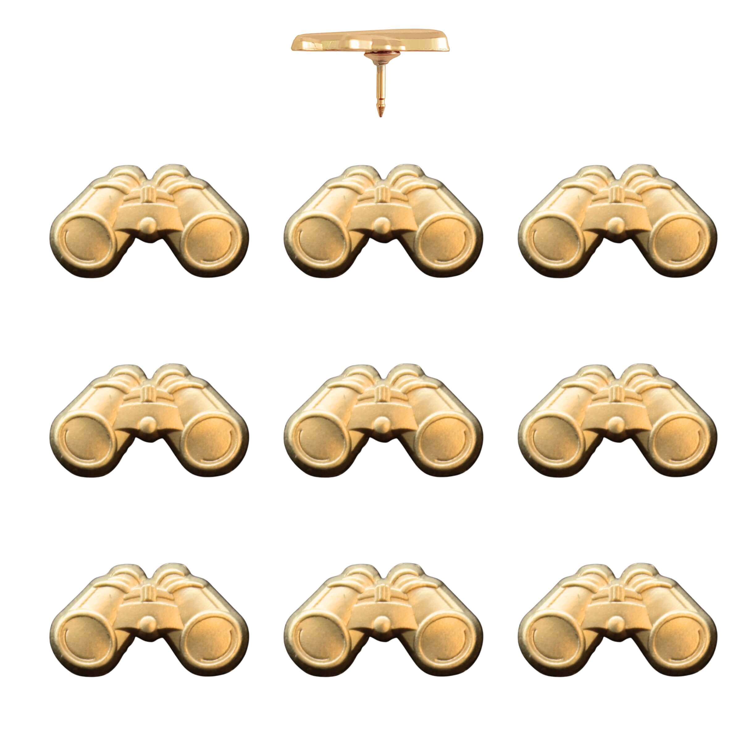 Binoculars Push Pins Gold Pack of 10