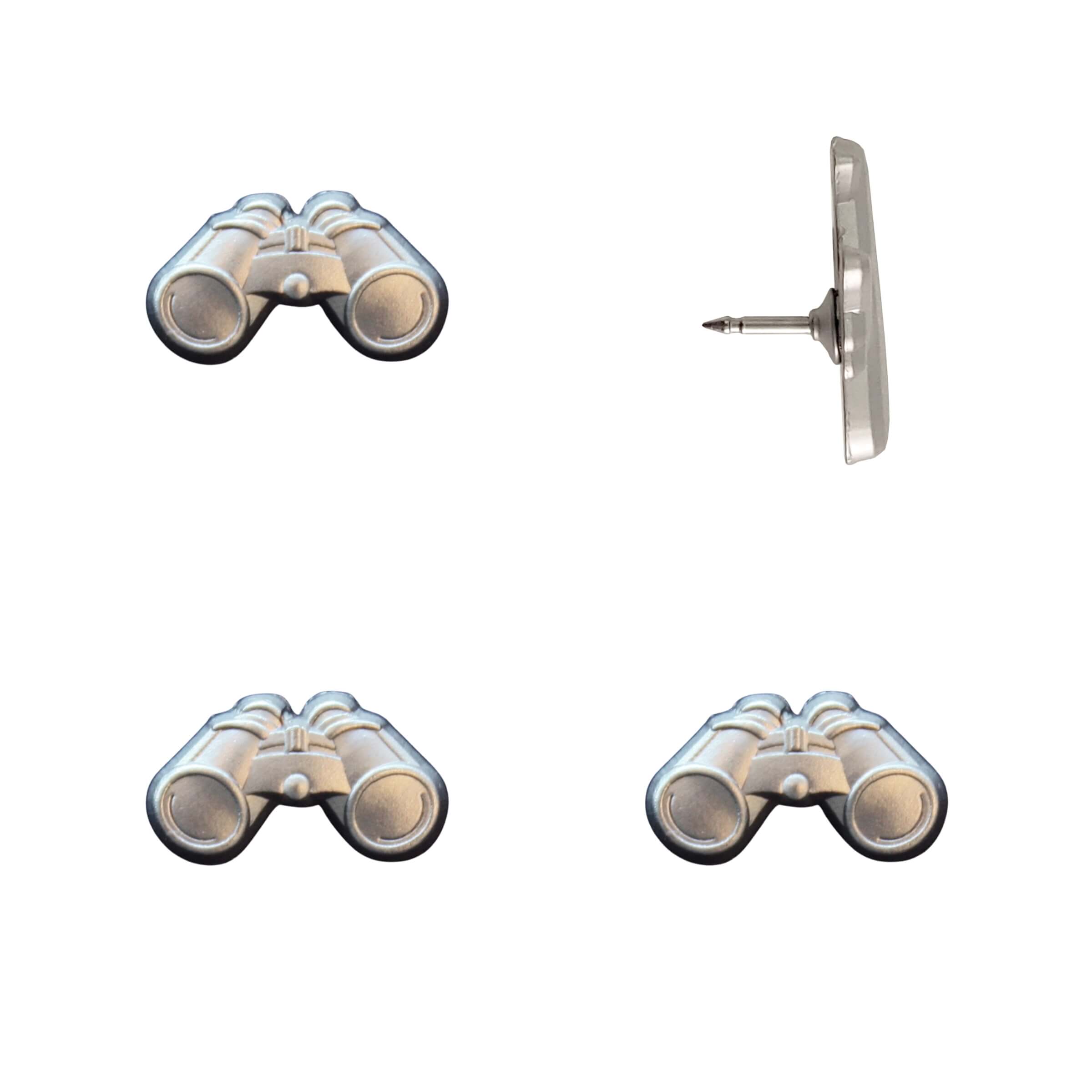 Binoculars Push Pins Silver Pack of 4