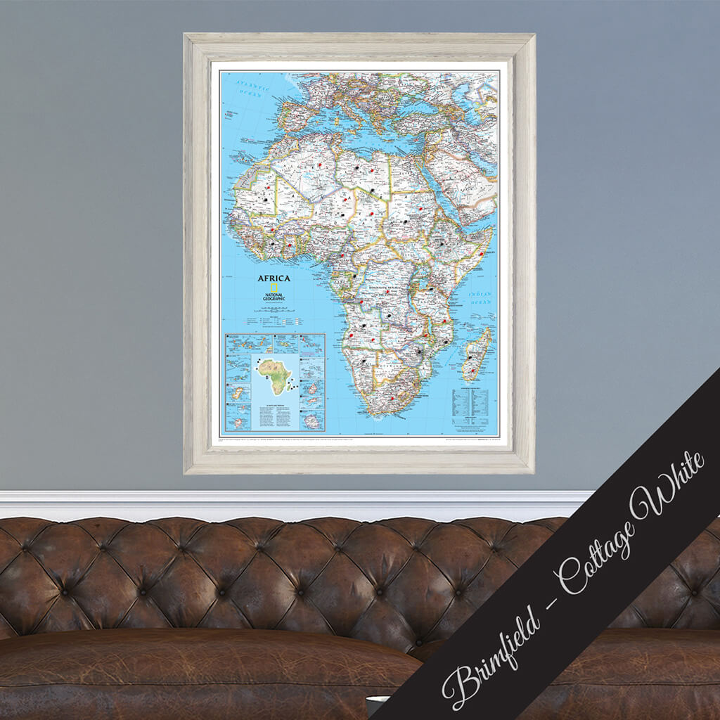 Canvas Classic Africa - Brimfield White  Premium Frame