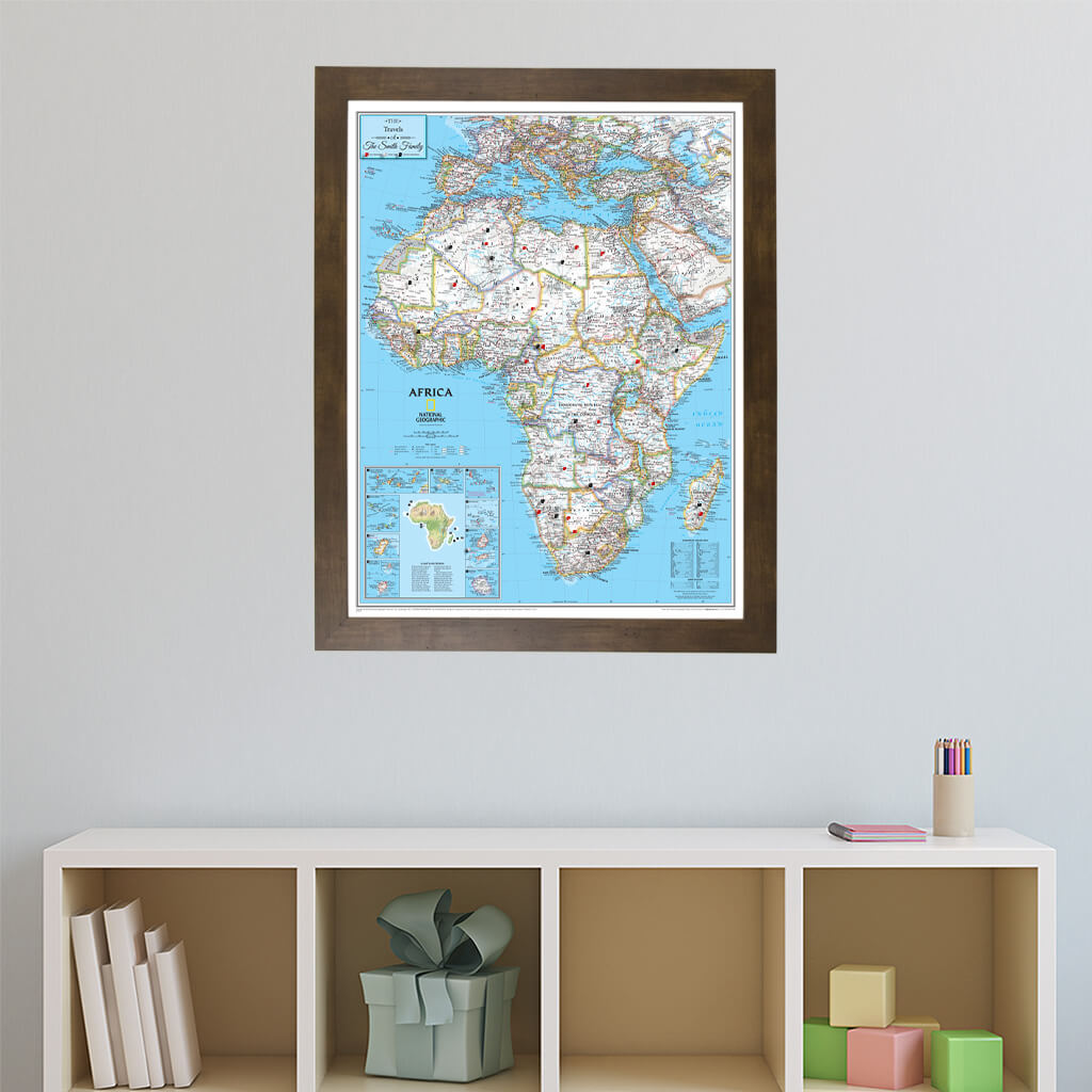 Canvas Classic Africa - Rustic Brown Frame
