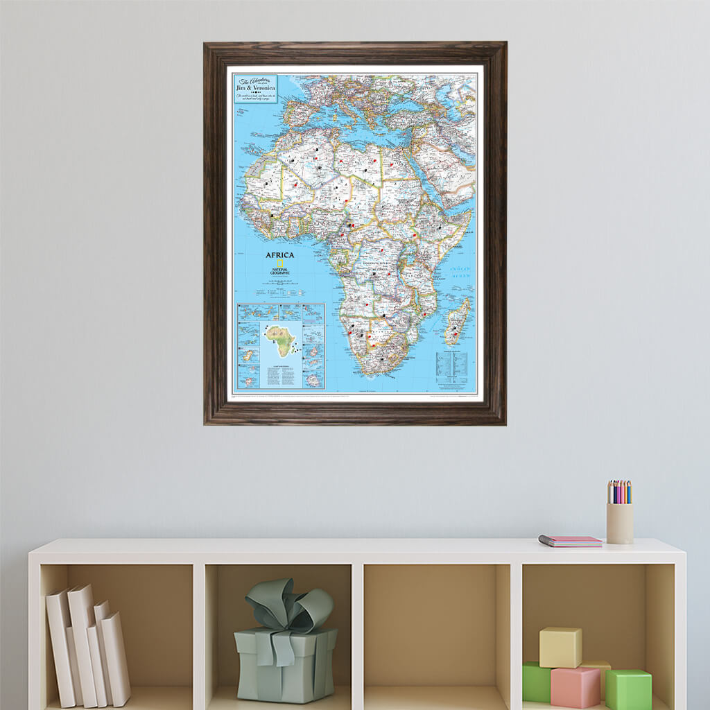 Canvas Classic Africa - Solid Wood Brown Frame