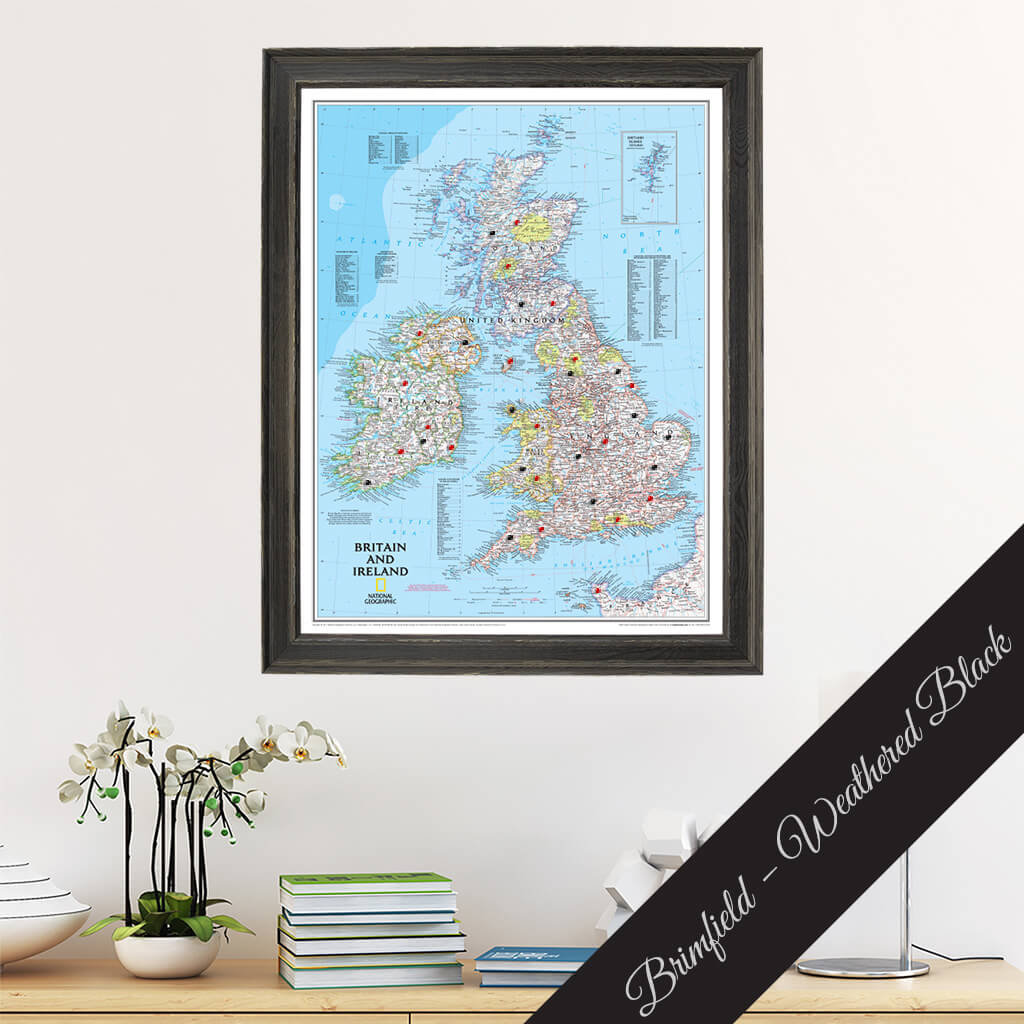 Canvas Classic Britain and Ireland- Brimfield Weathered Black Premium Frame