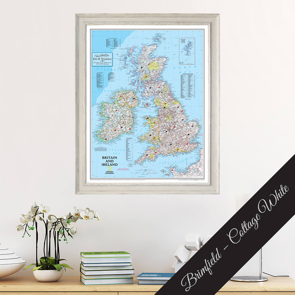 Canvas Classic Britain and Ireland- Brimfield Cottage White Premium Frame