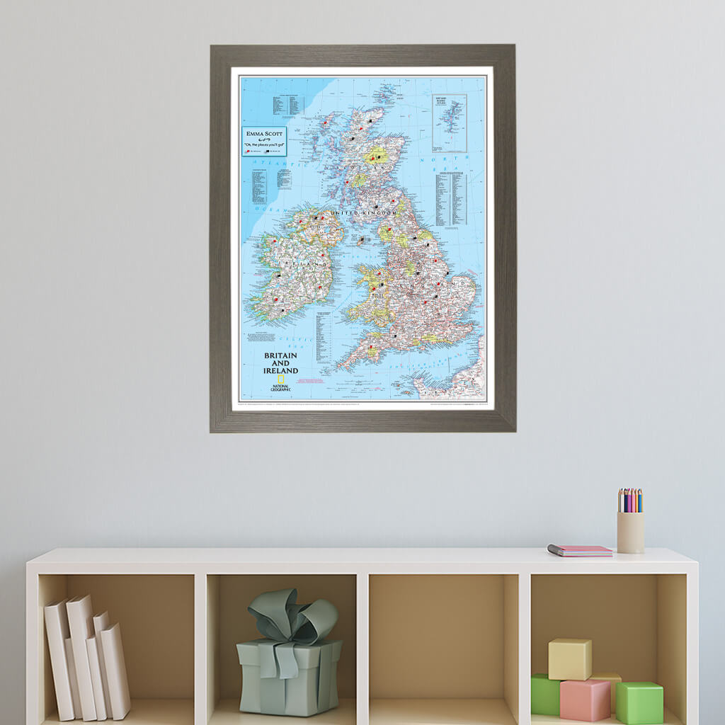 Canvas Classic Britain and Ireland - Barnwood Gray Frame