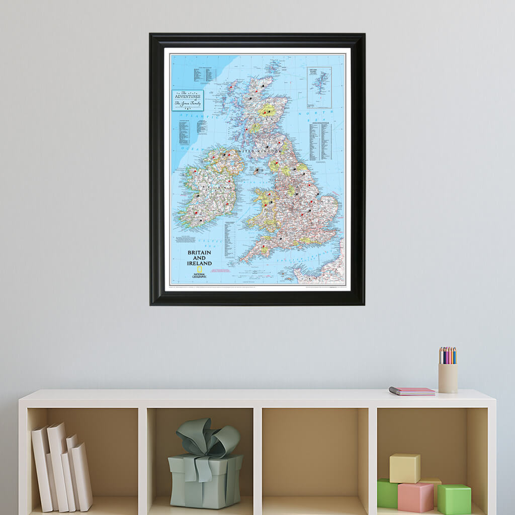 Canvas Classic Britain and Ireland - Black Frame