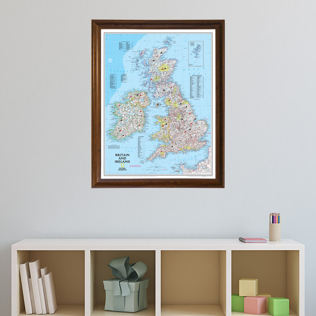 Canvas Classic Britain and Ireland - Brown Frame