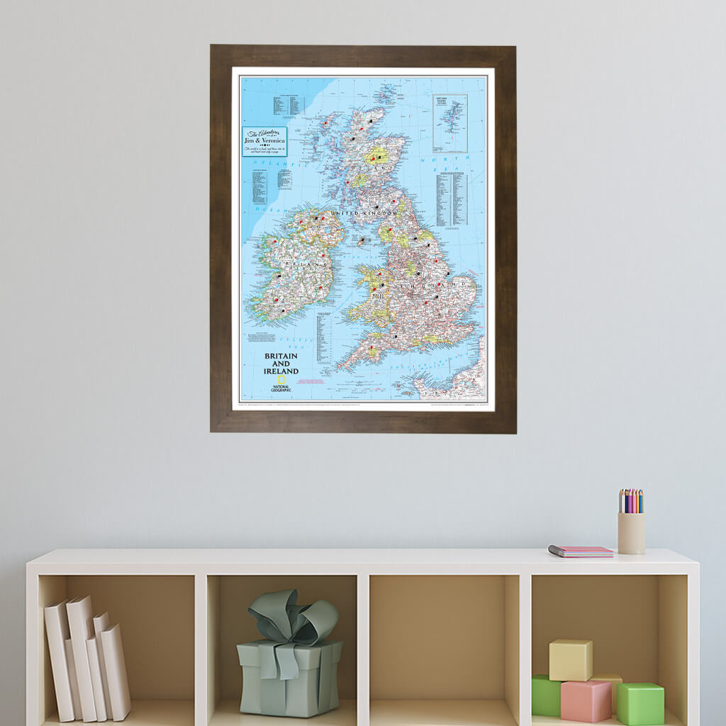Canvas Classic Britain and Ireland - Rustic Brown Frame