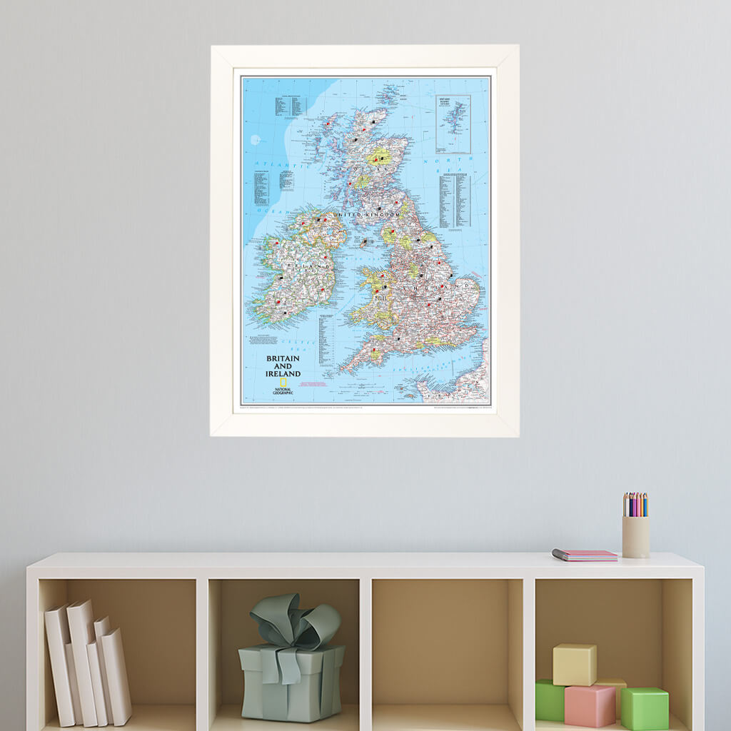 Canvas Classic Britain and Ireland - Textured White Frame