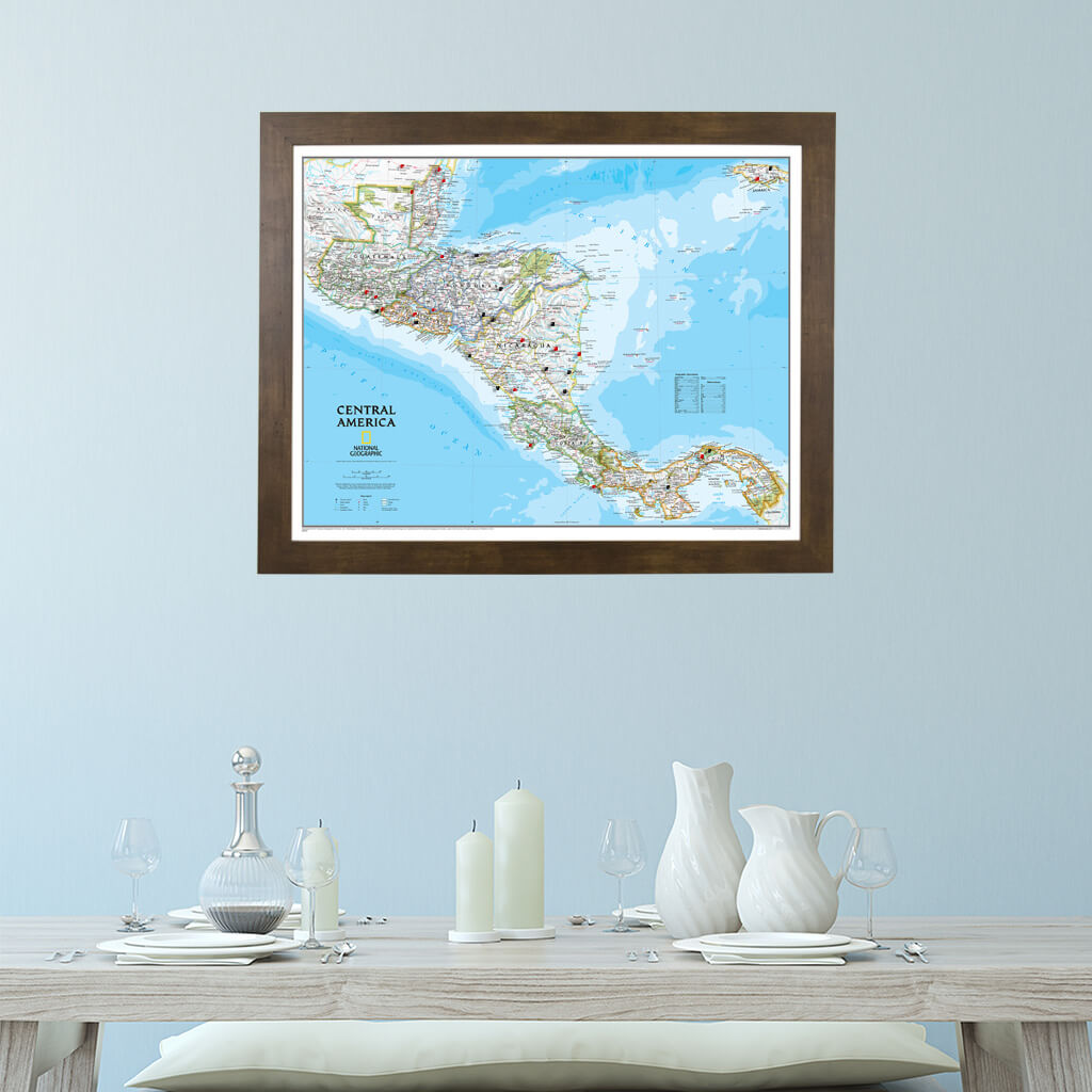 Canvas Classic Central America - Rustic Brown Frame