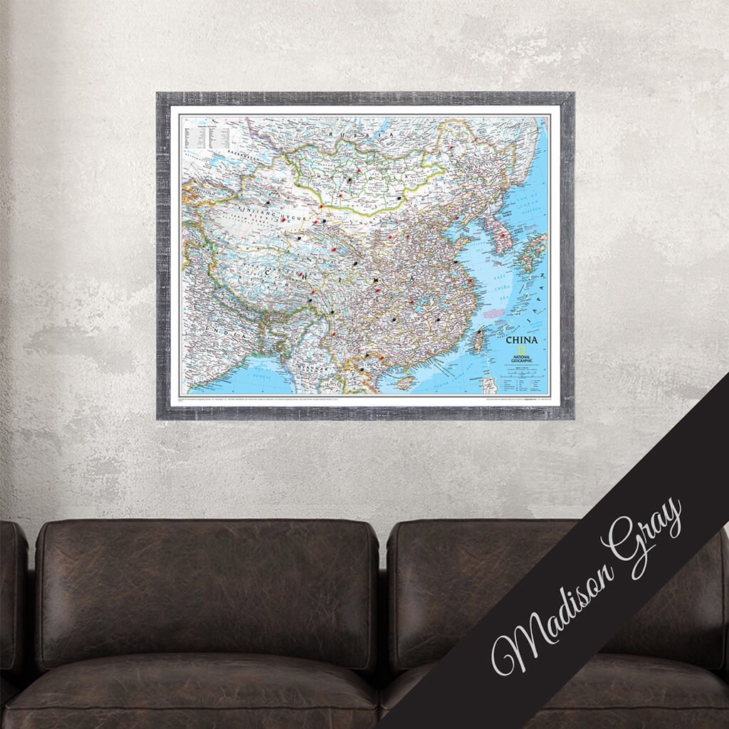 Canvas Classic China - Madison Gray Premium Frame