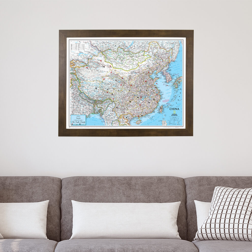 Canvas Classic China - Rustic Brown Frame