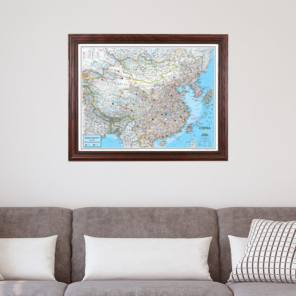 Canvas Classic China - Solid Wood Cherry Frame