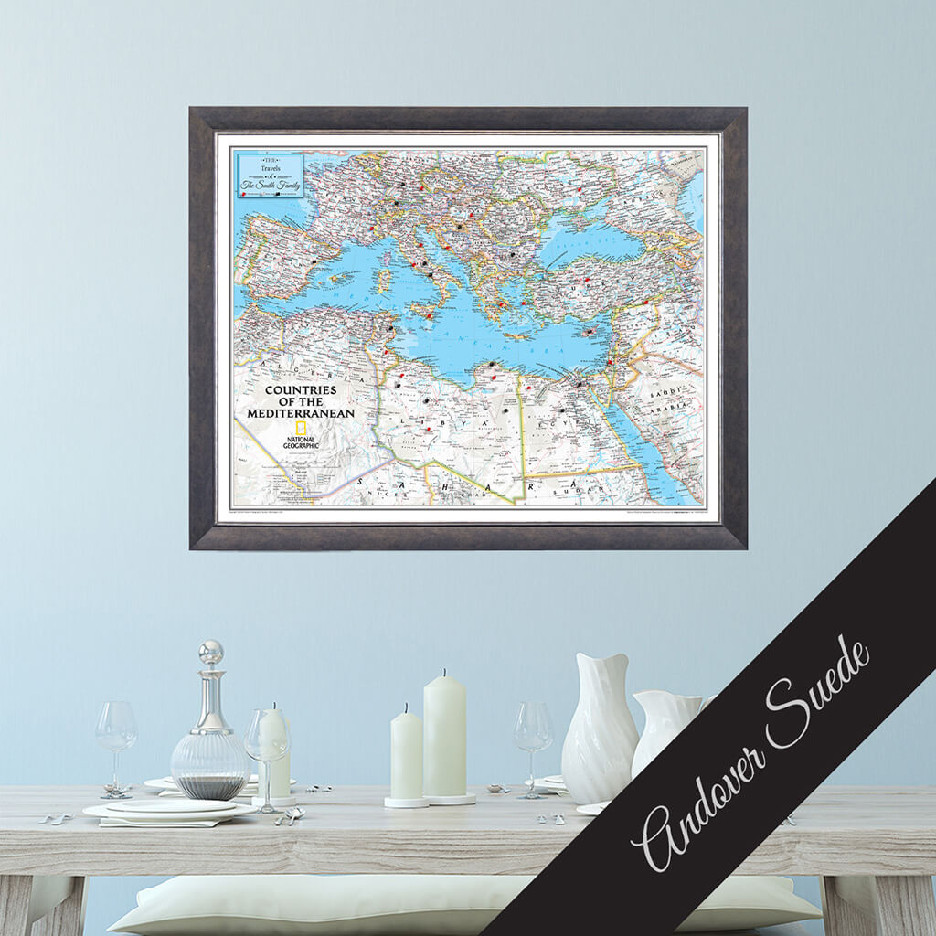 Canvas Classic Countries of the Mediterranean - Andover Suede Premium Frame