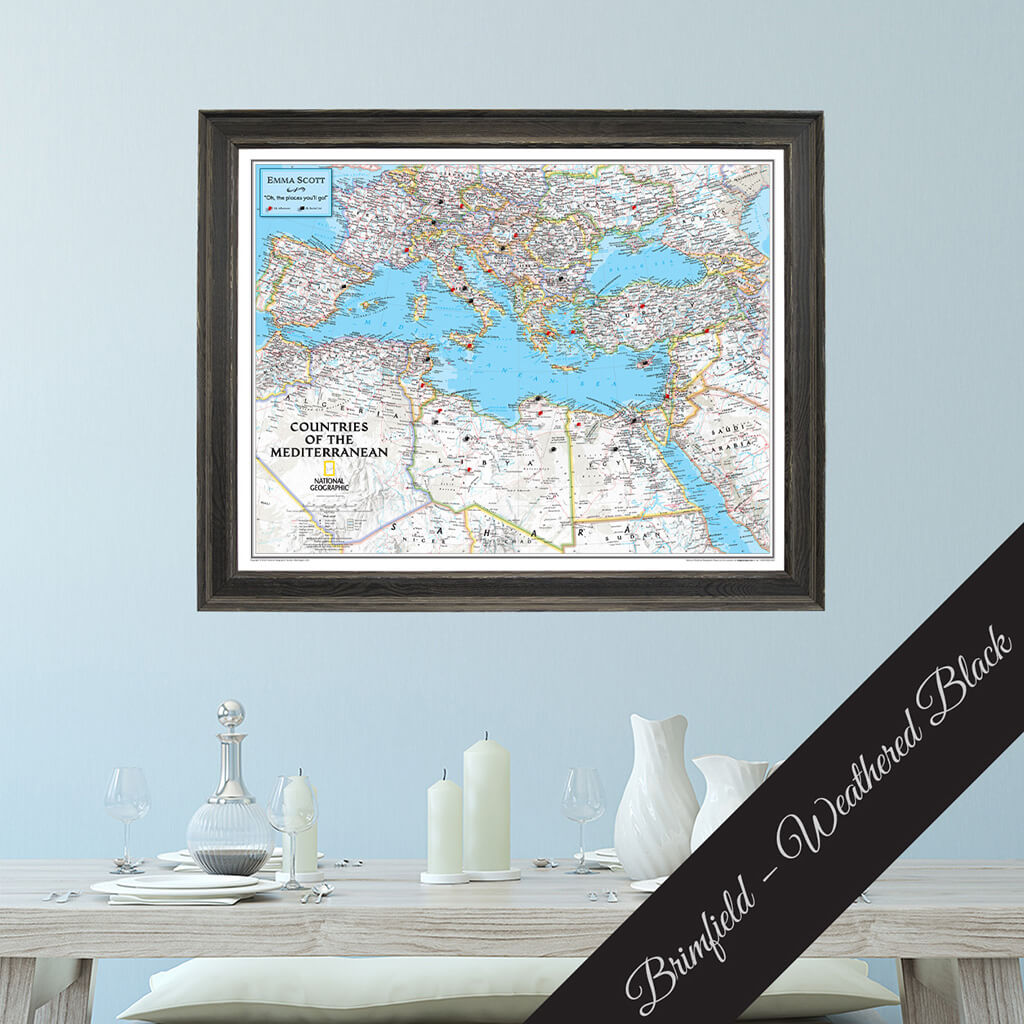 Canvas Classic Countries of the Mediterranean - Brimfield Weathered Black Premium Frame