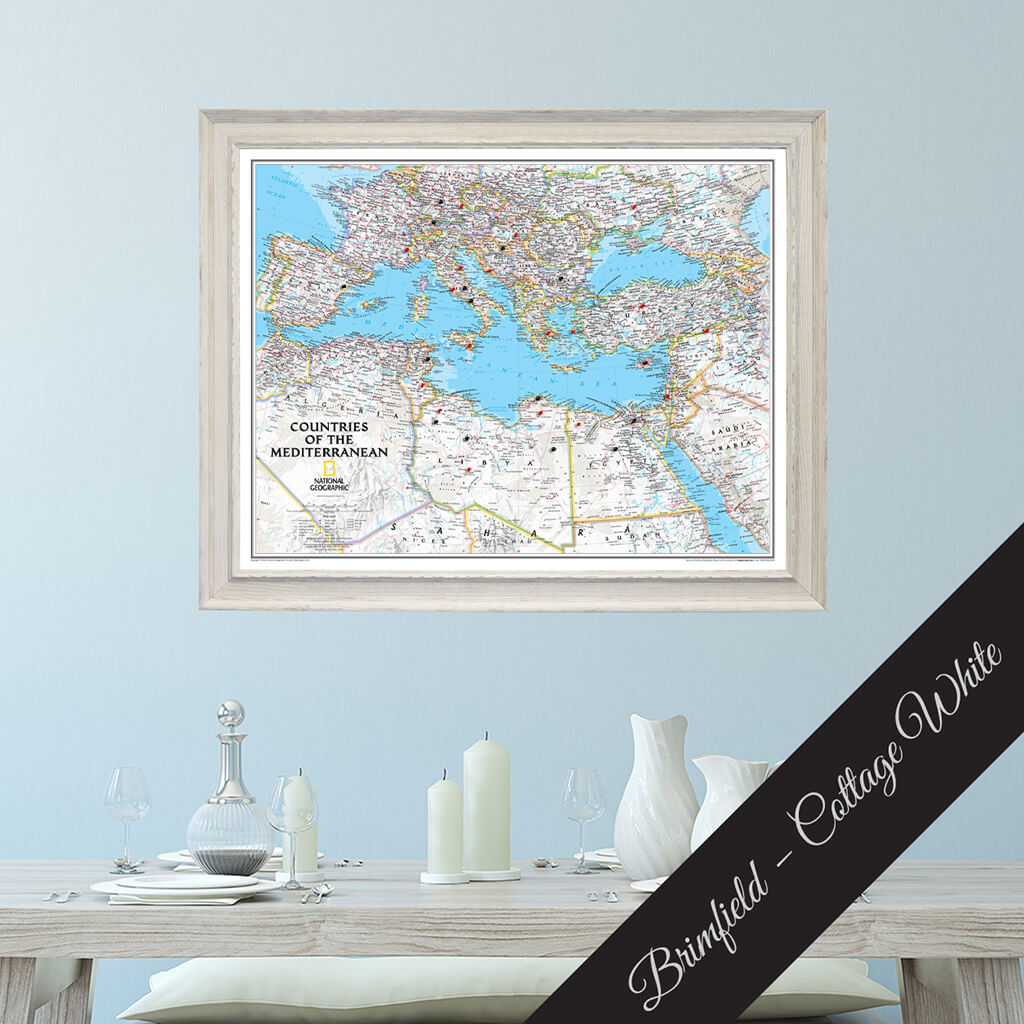 Canvas Classic Countries of the Mediterranean - Brimfield Cottage White Premium Frame