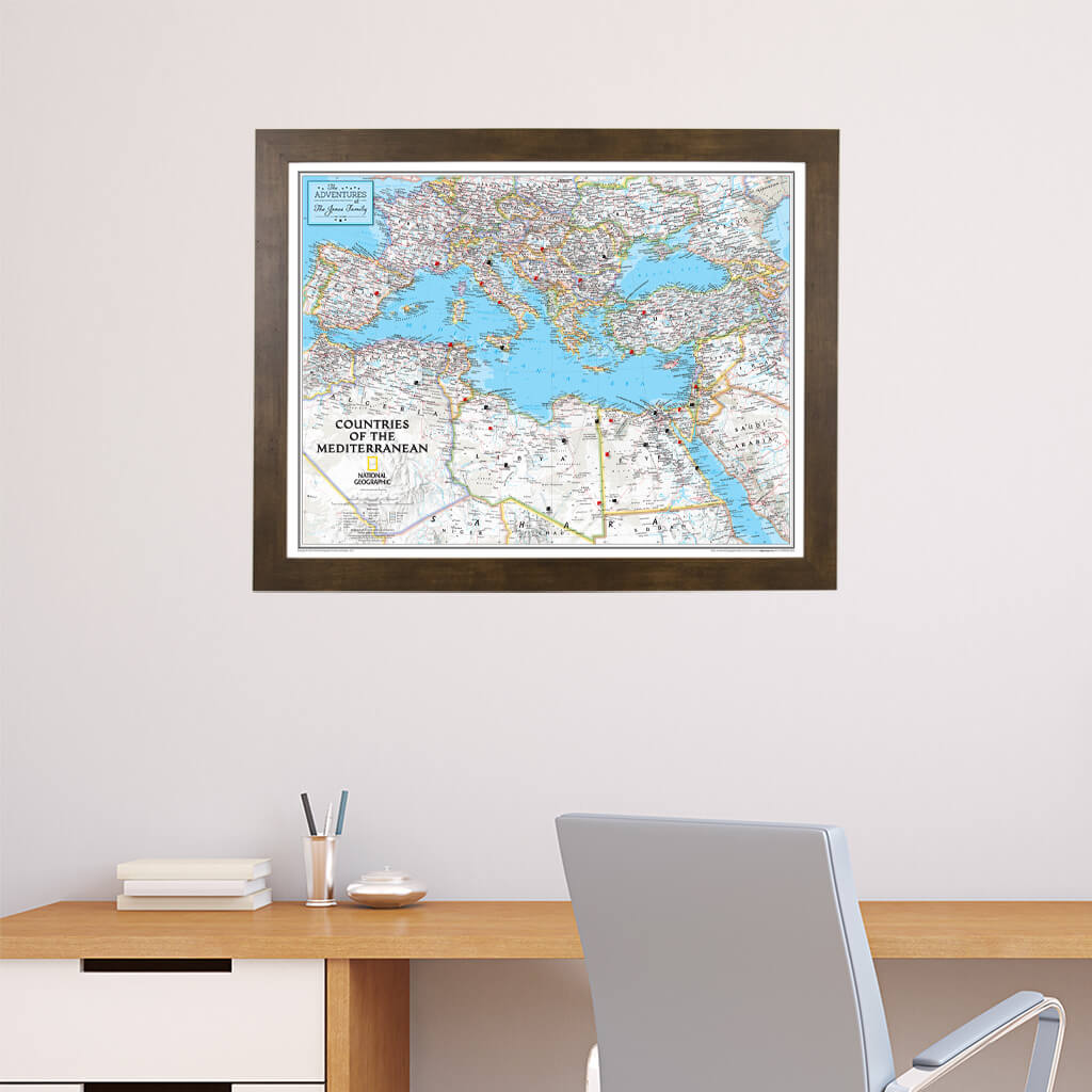 Canvas Classic Countries of the Mediterranean - Rustic Brown Frame