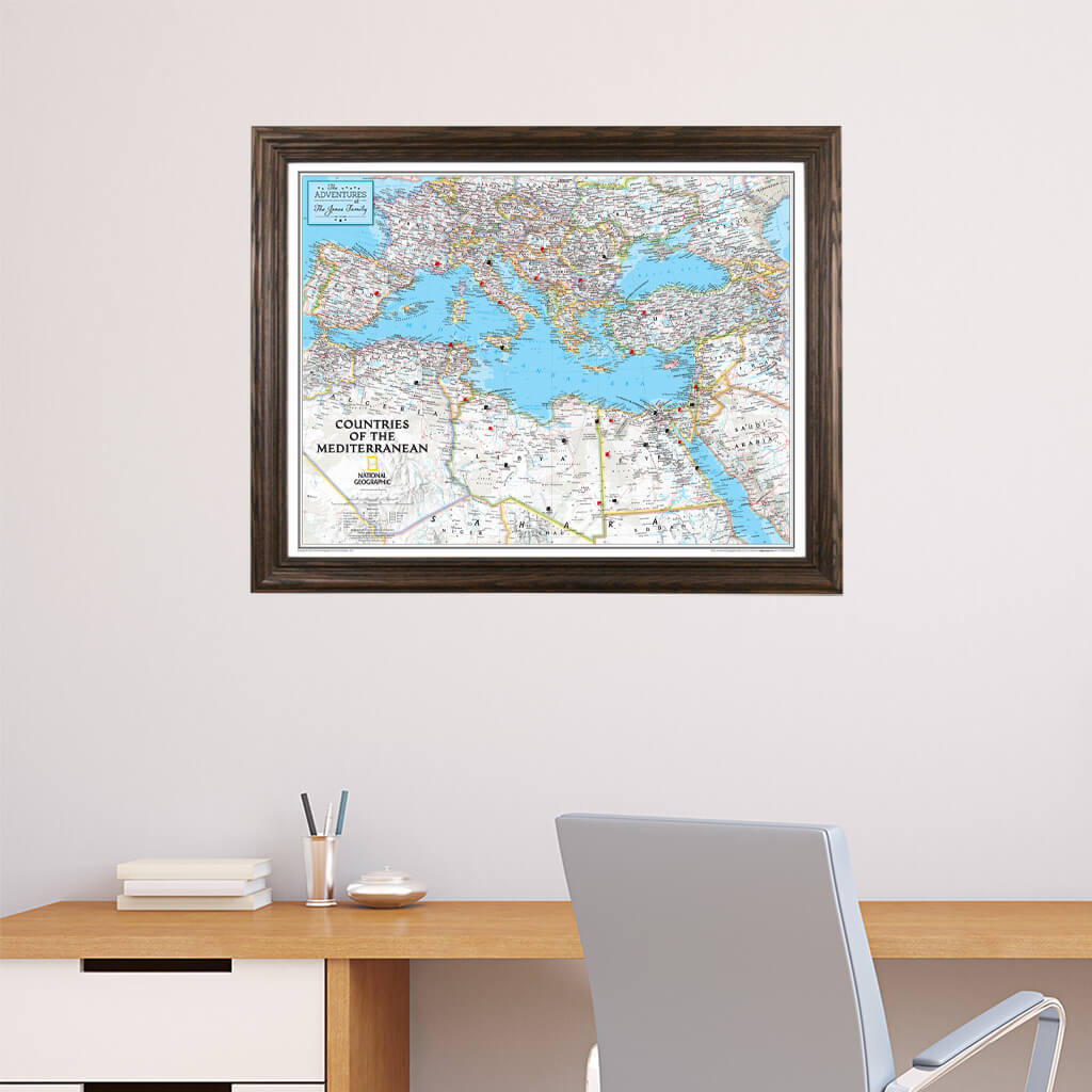 Canvas Classic Countries of the Mediterranean - Solid Wood Brown Frame