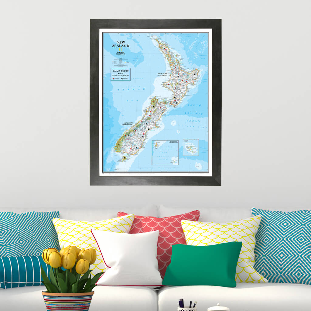 Canvas Classic New Zealand - Rustic Black Frame