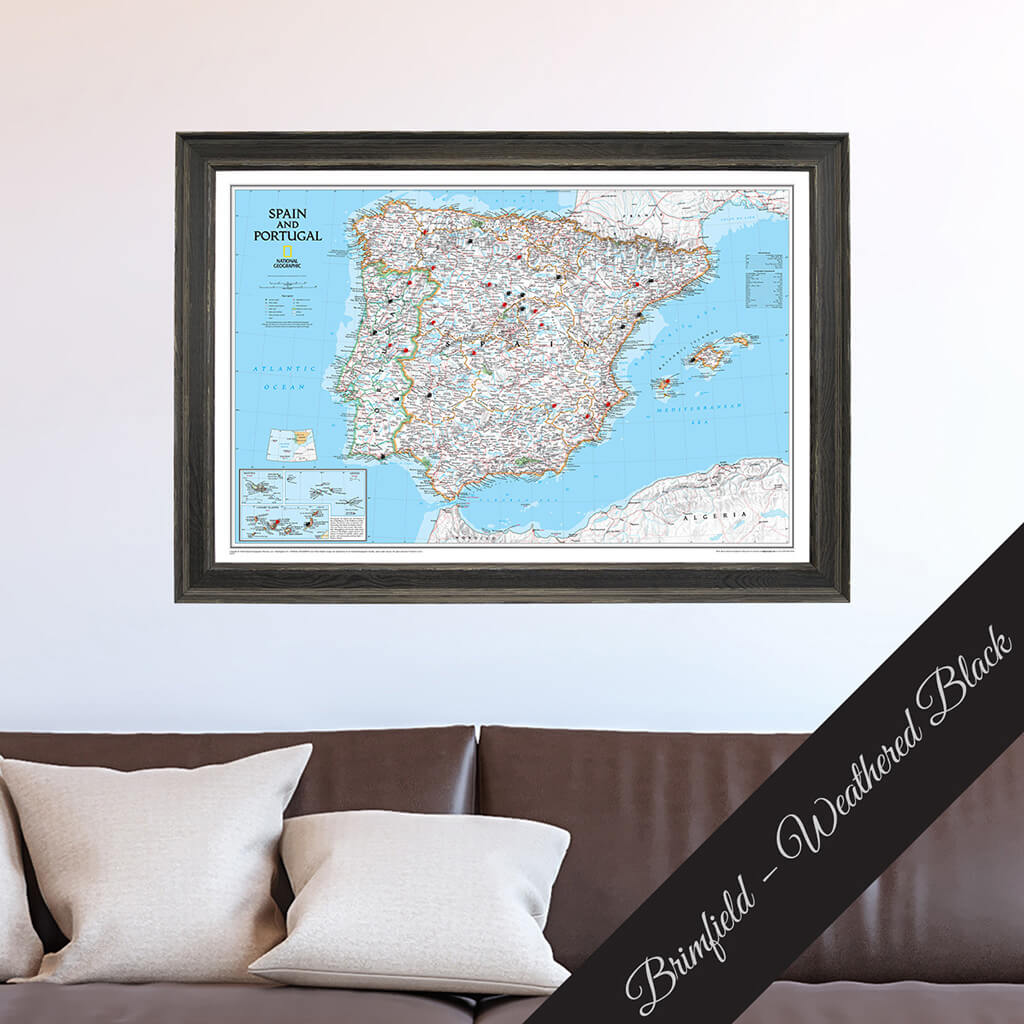 Canvas Classic Spain and Portugal - Brimfield Weathered Black Premium Frame