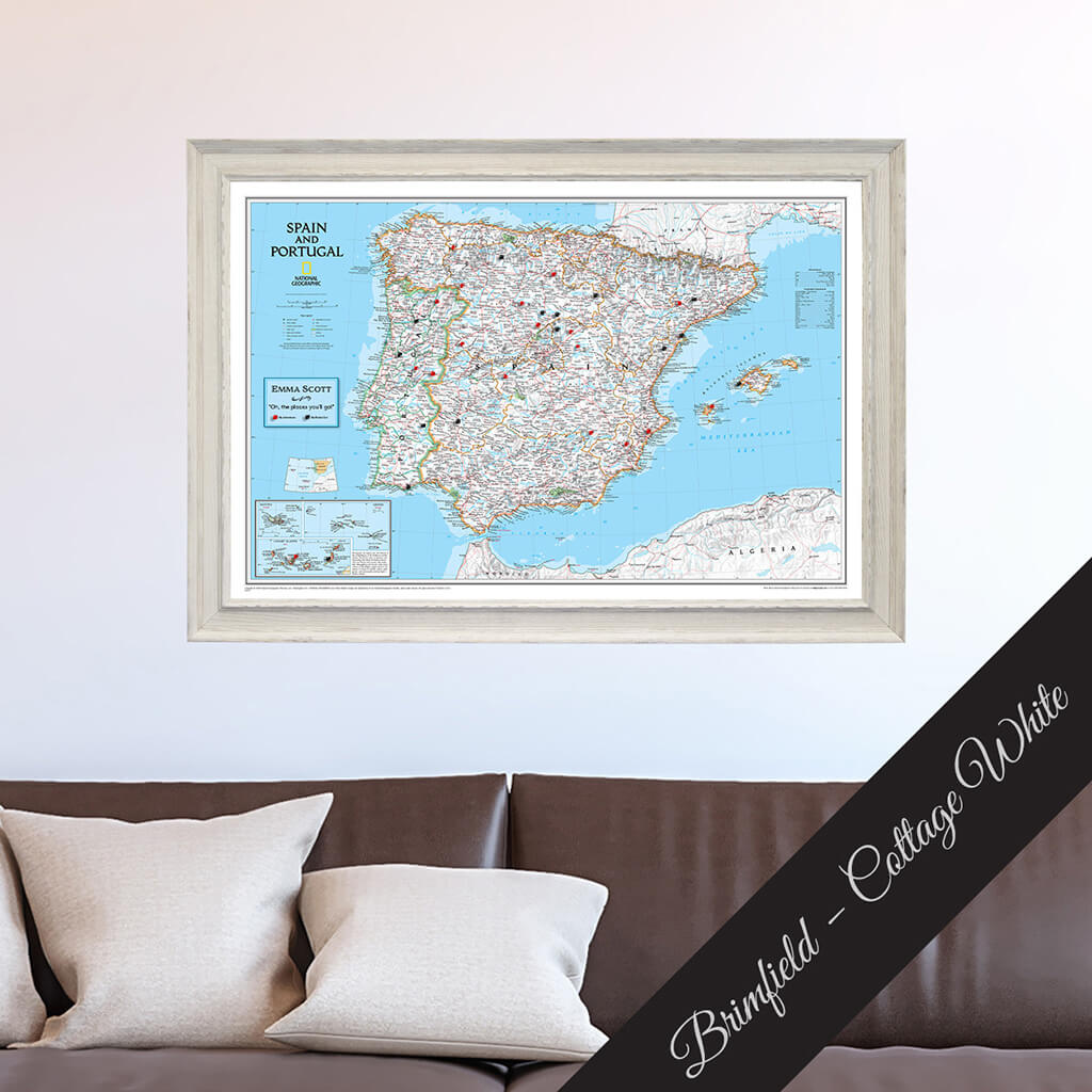 Canvas Classic Spain and Portugal - Brimfield Cottage White Premium Frame