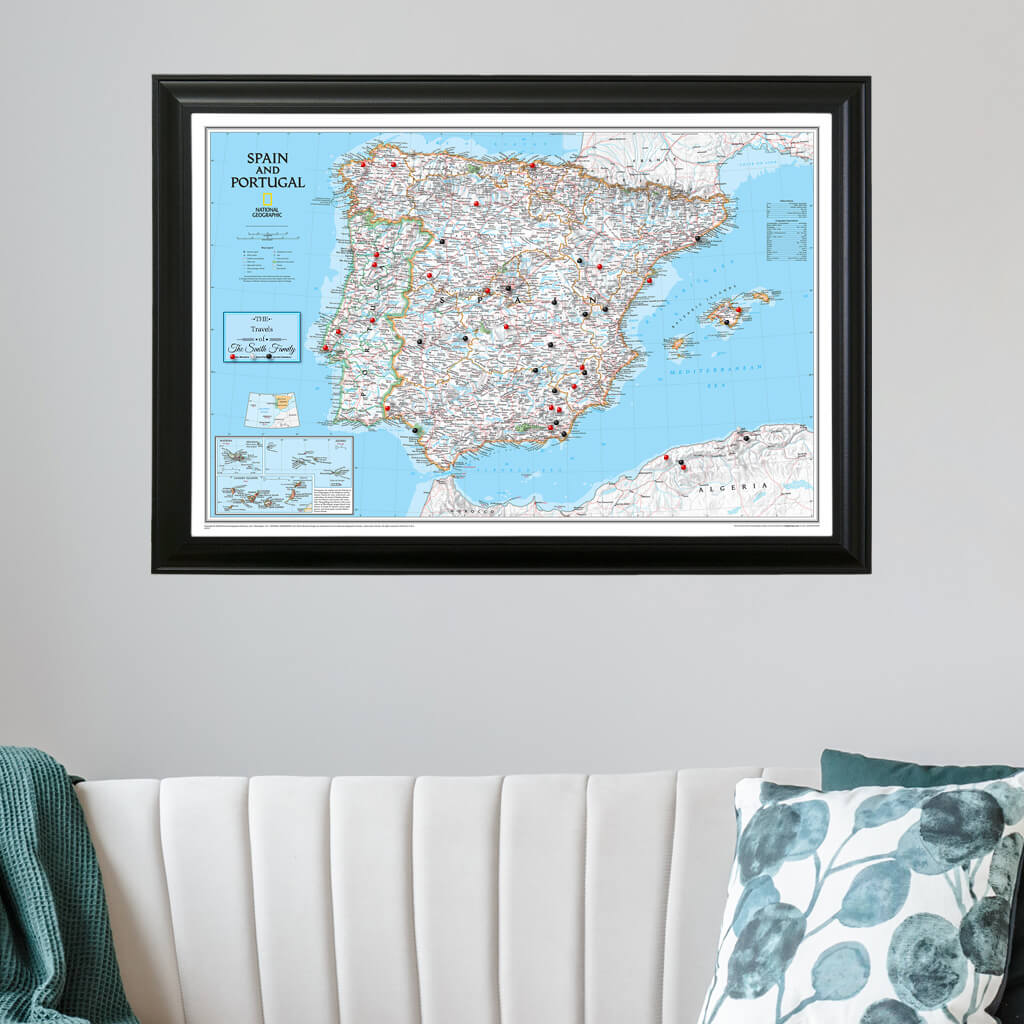 Canvas Classic Spain and Portugal - Black Frame