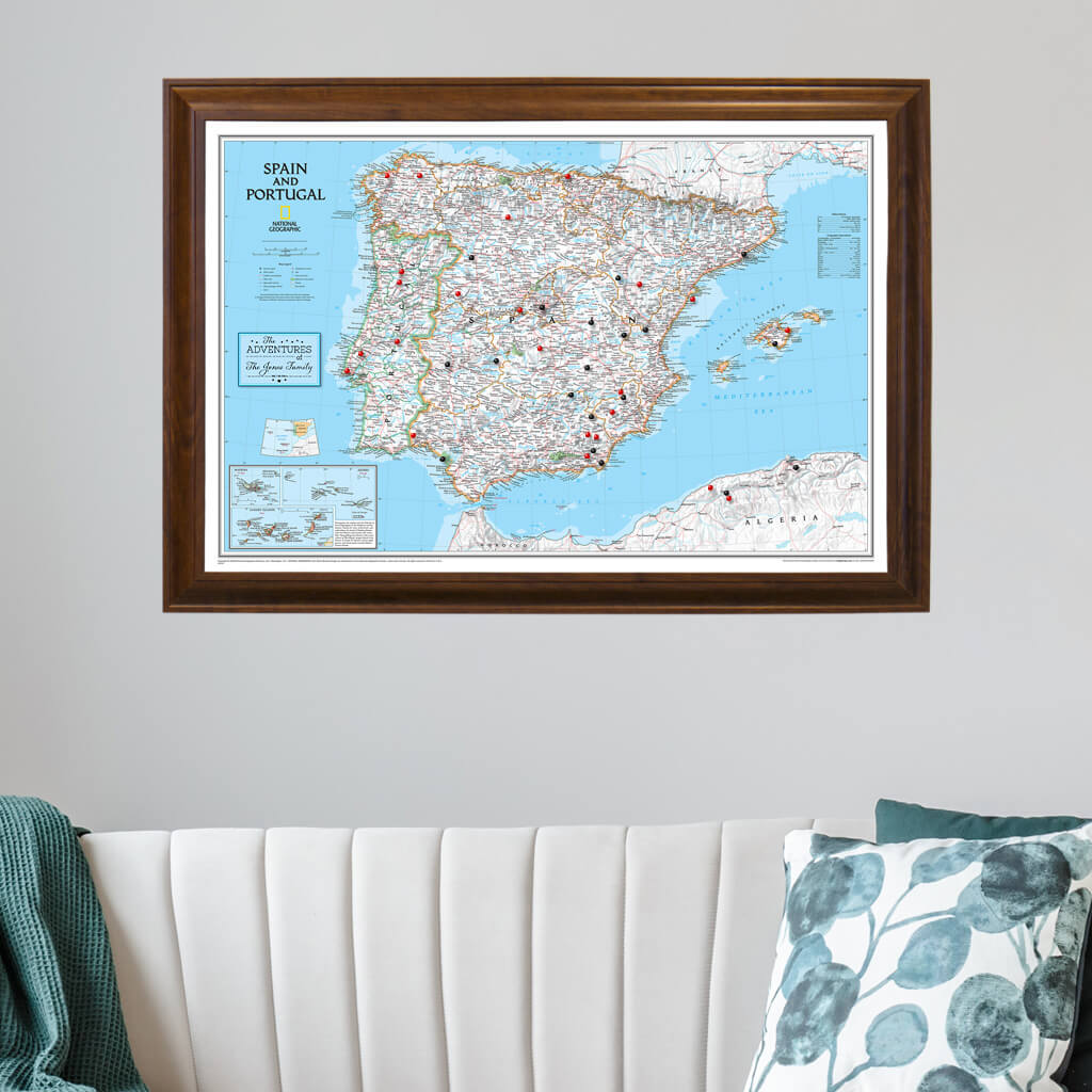 Canvas Classic Spain and Portugal - Brown Frame