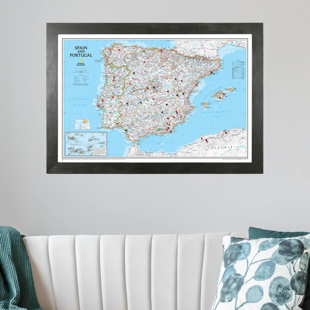Canvas Classic Spain and Portugal - Rustic Black Frame