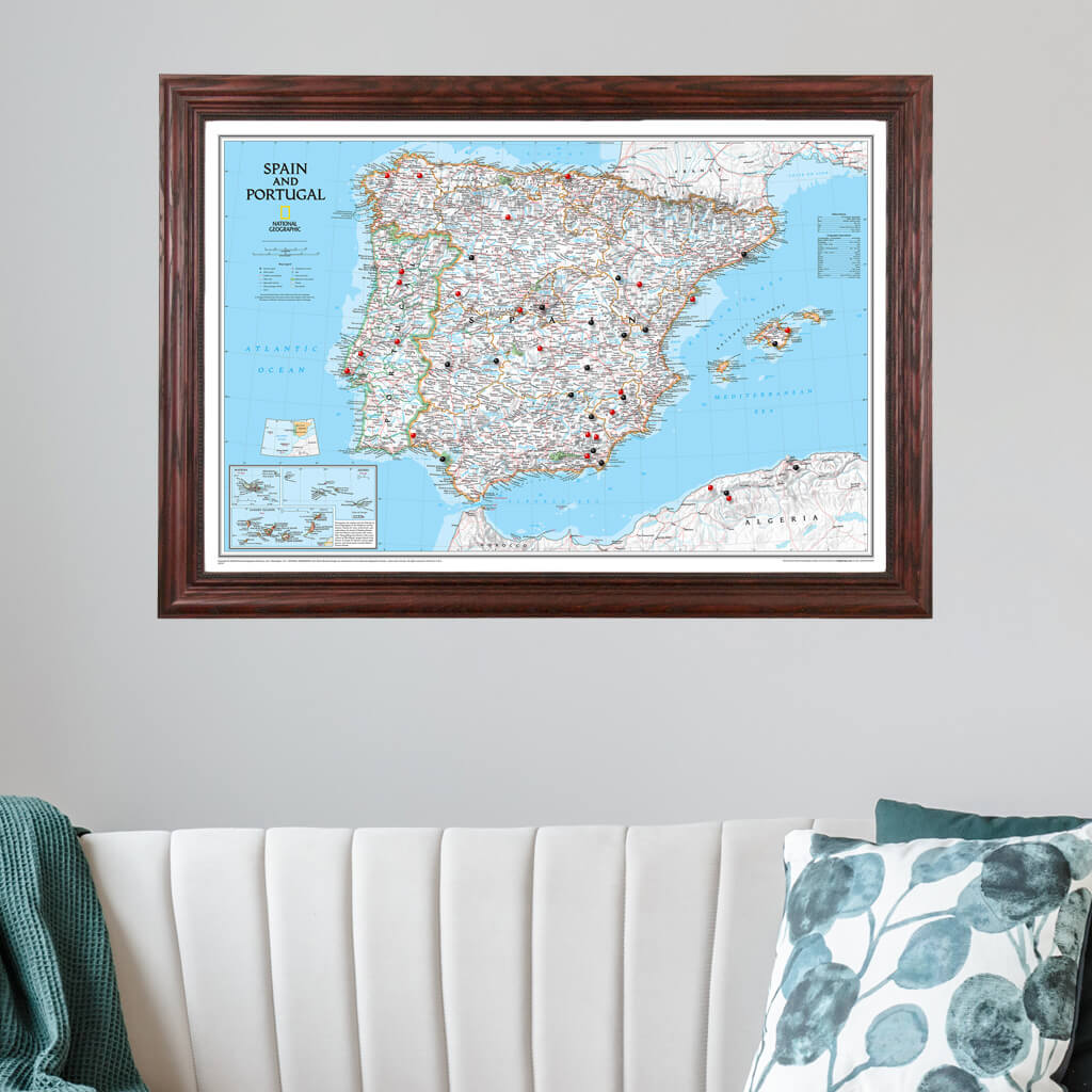 Canvas Classic Spain and Portugal - Solid Wood Cherry Frame