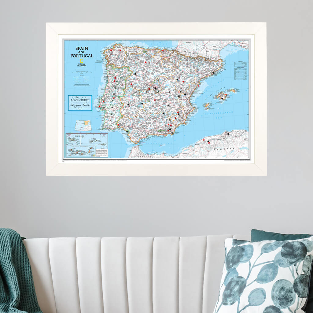 Canvas Classic Spain and Portugal - Textured White Frame