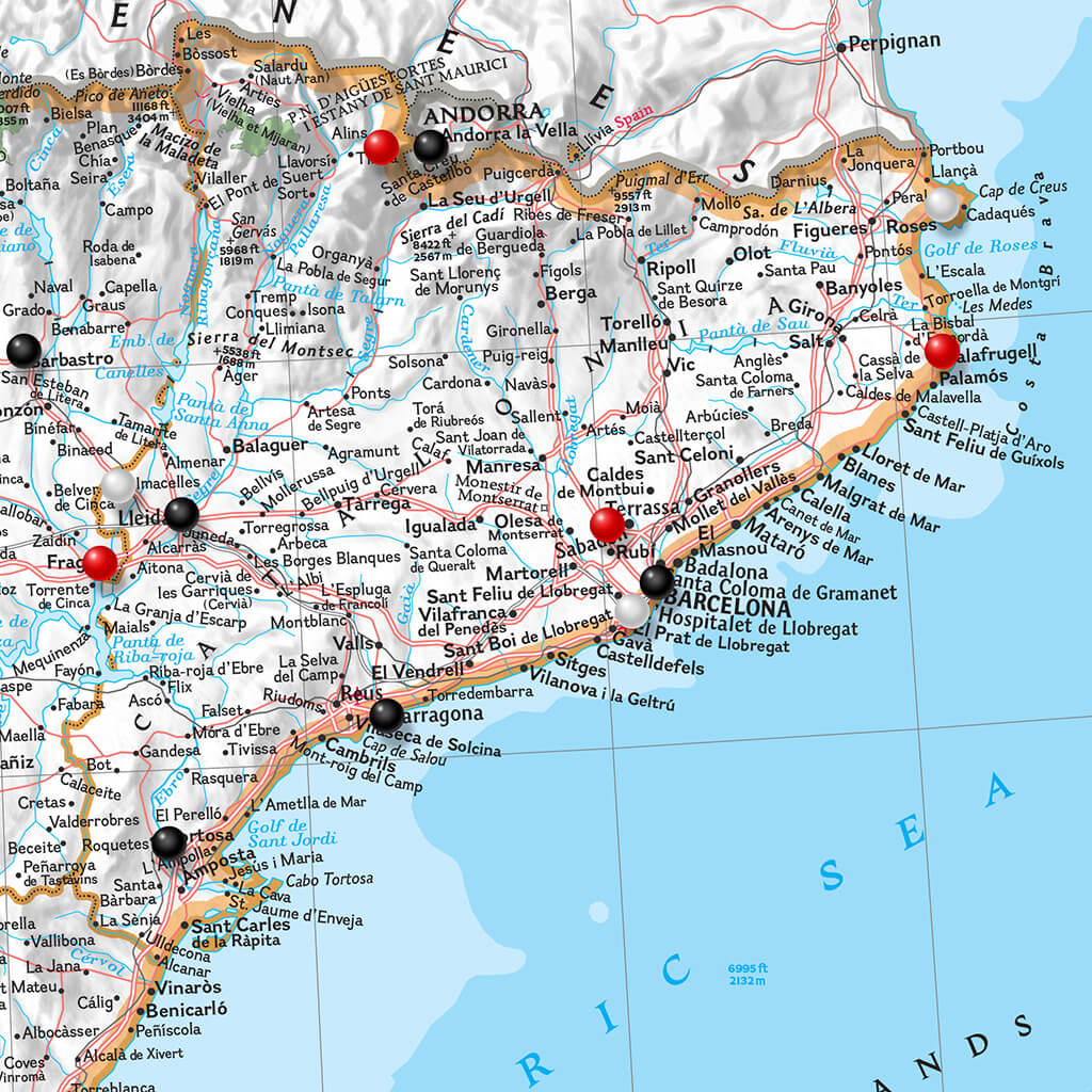 Canvas Classic Spain and Portugal Close Up 2