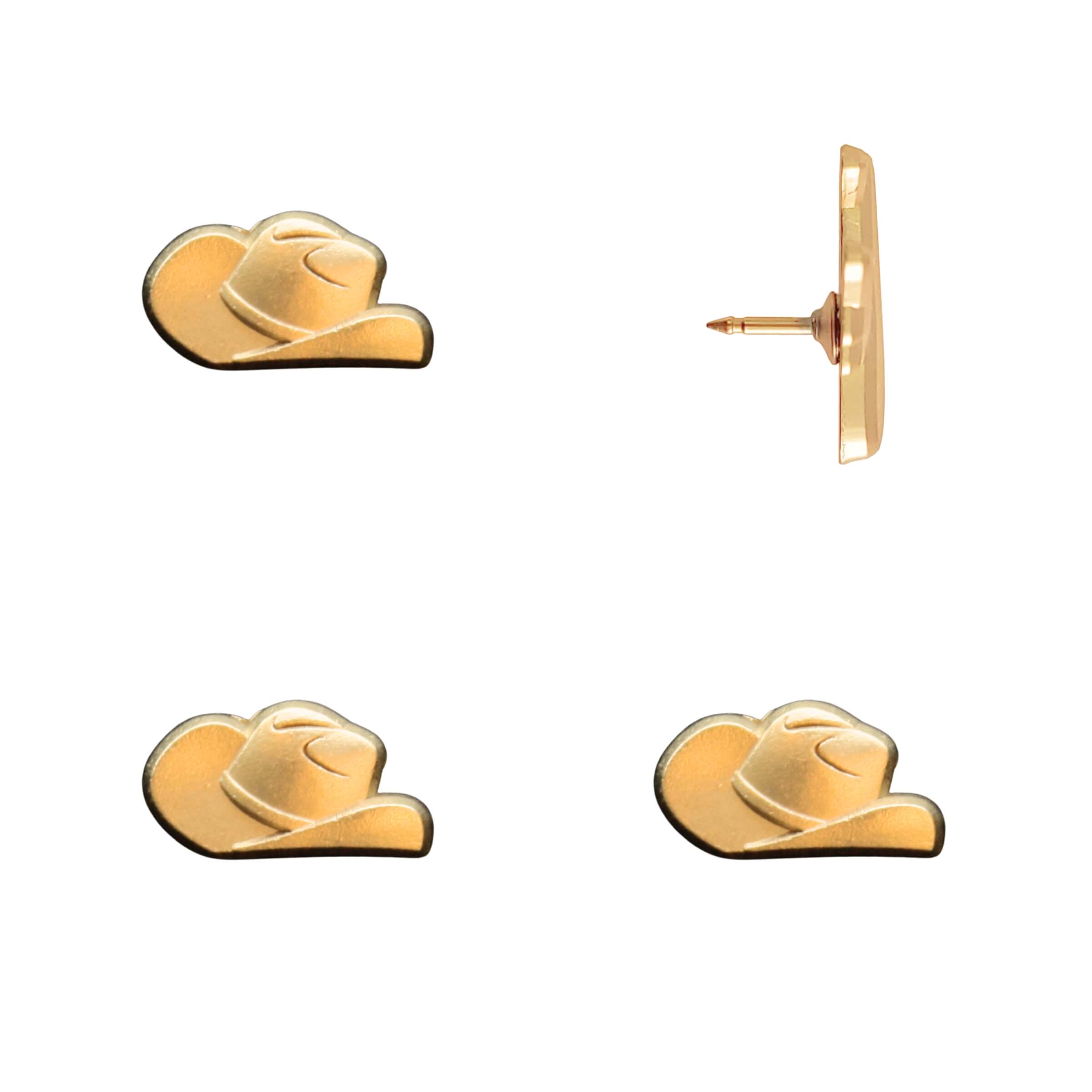 Cowboy Hat Push Pins Gold Pack of 4