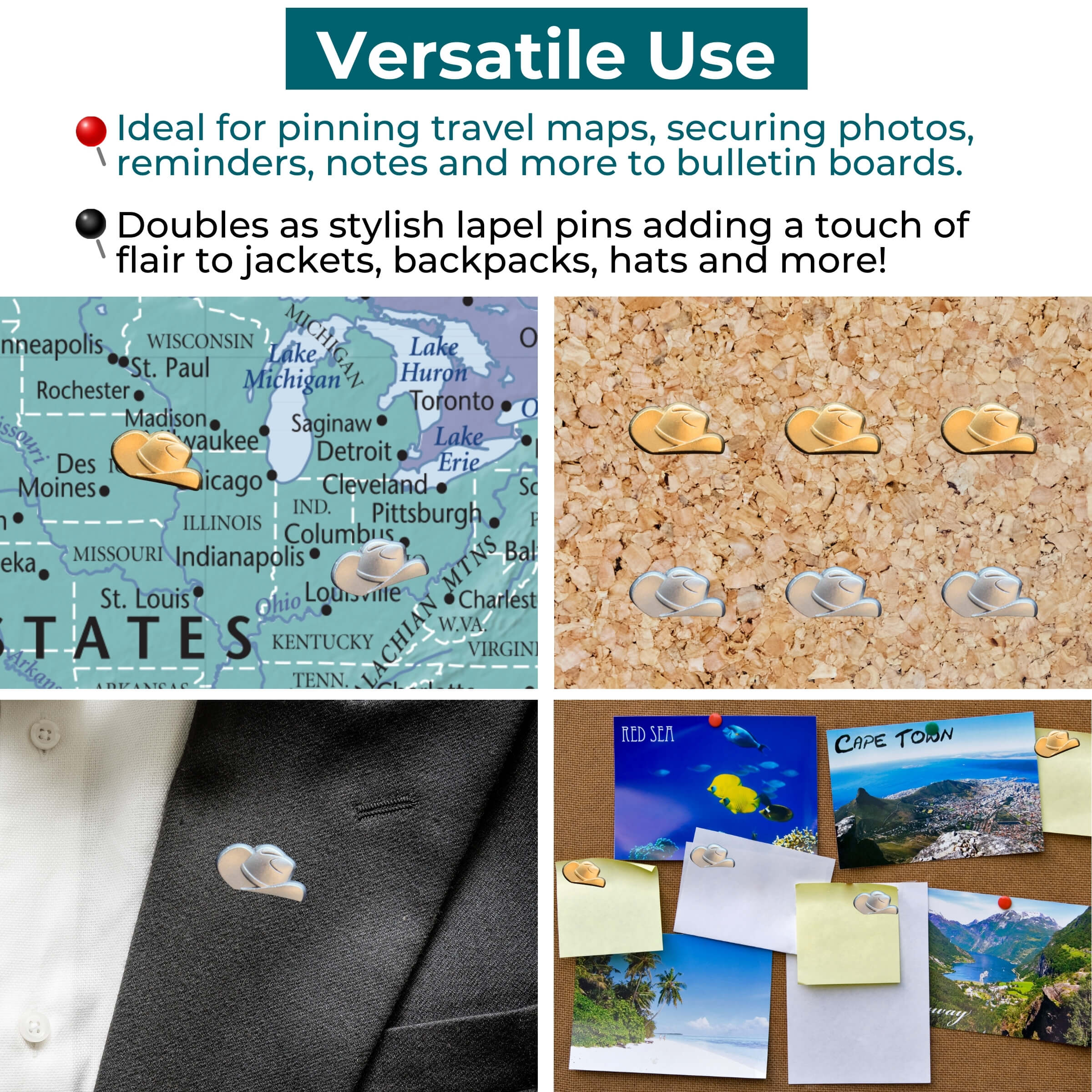 Cowboy Hat Push Pins Uses