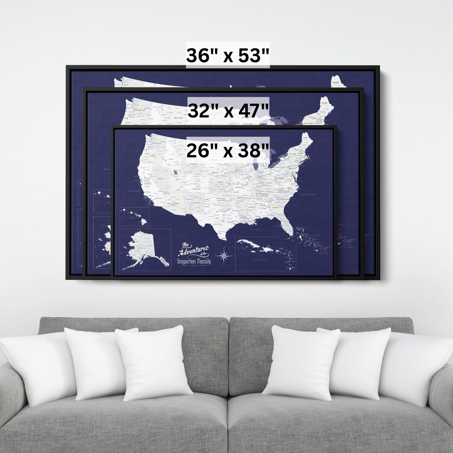 Canvas - Navy Explorers USA and Caribbean Travel Map