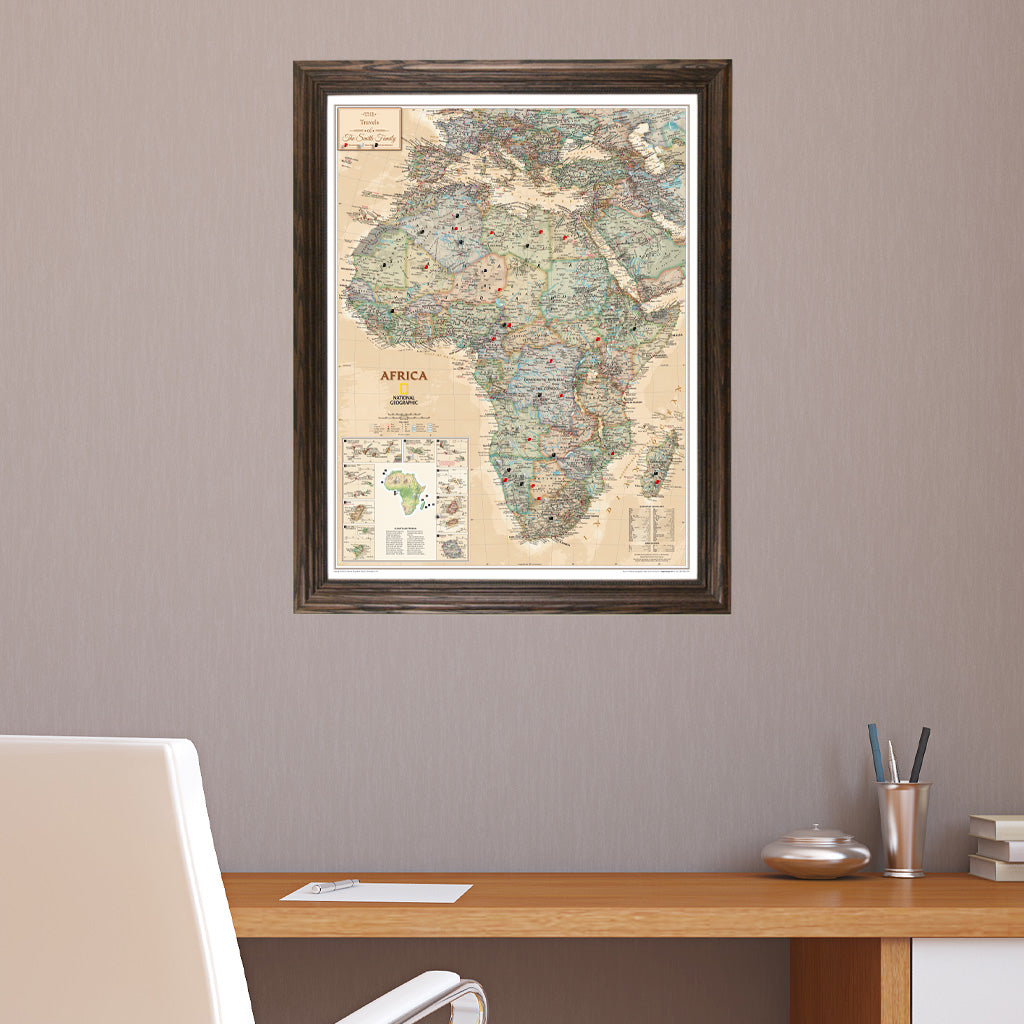 Canvas Executive Africa - Solid Wood Brown Frame
