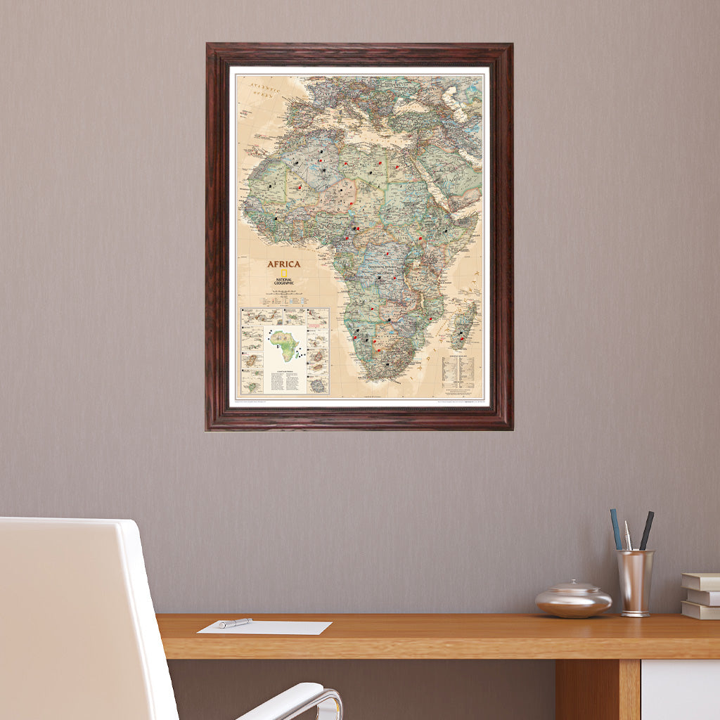 Canvas Executive Africa - Solid Wood Cherry Frame