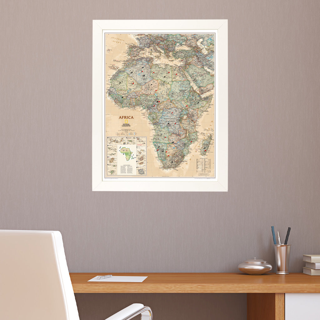 Canvas Executive Africa - Textured White Frame