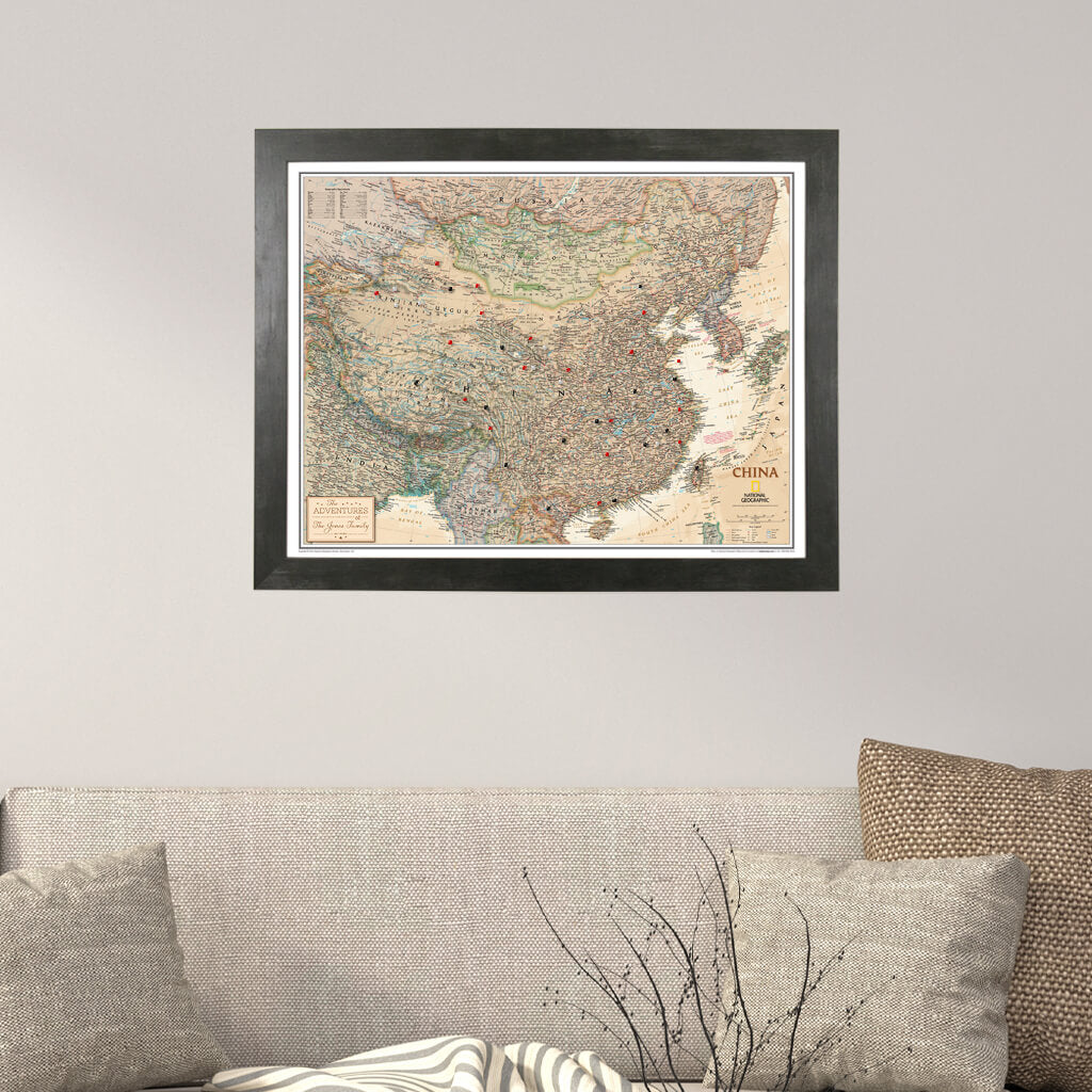 Canvas Executive China - Rustic Black Frame