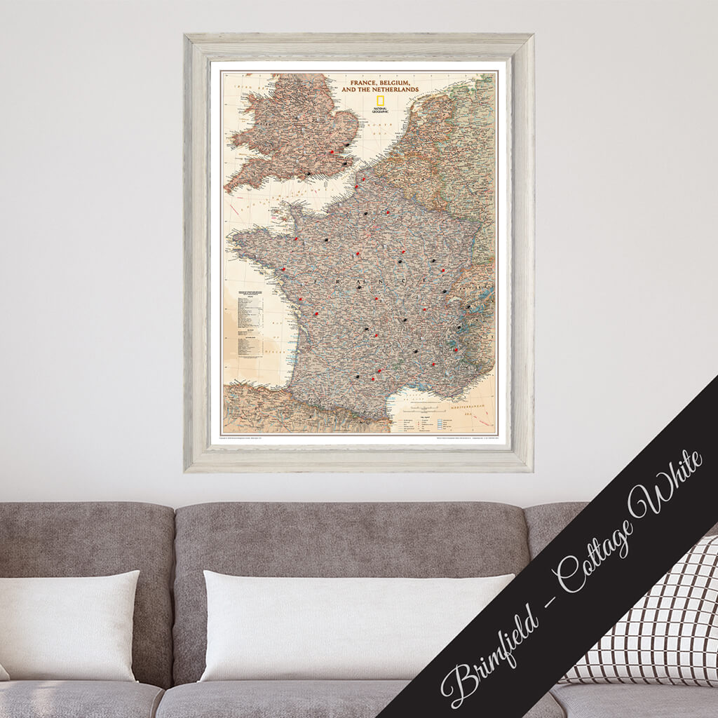 Canvas Executive France, Belgium, and The Netherlands - Brimfield Cottage White Premium Frame