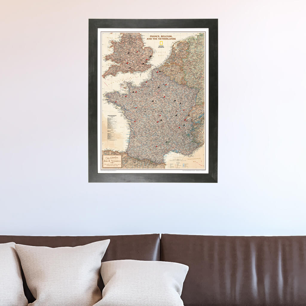 Canvas Executive France, Belgium, and The Netherlands - Rustic Black Frame