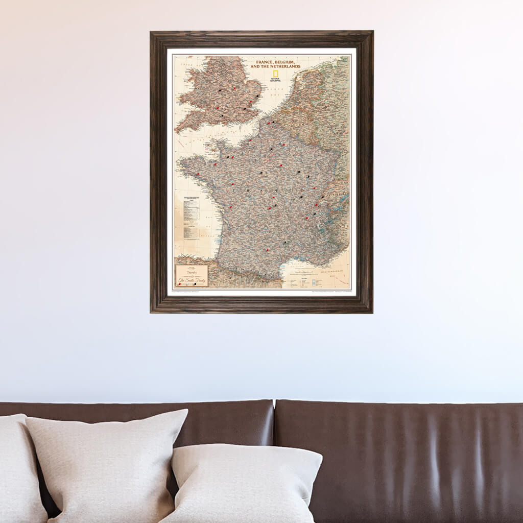 Canvas Executive France, Belgium, and The Netherlands - Solid Wood Brown Frame