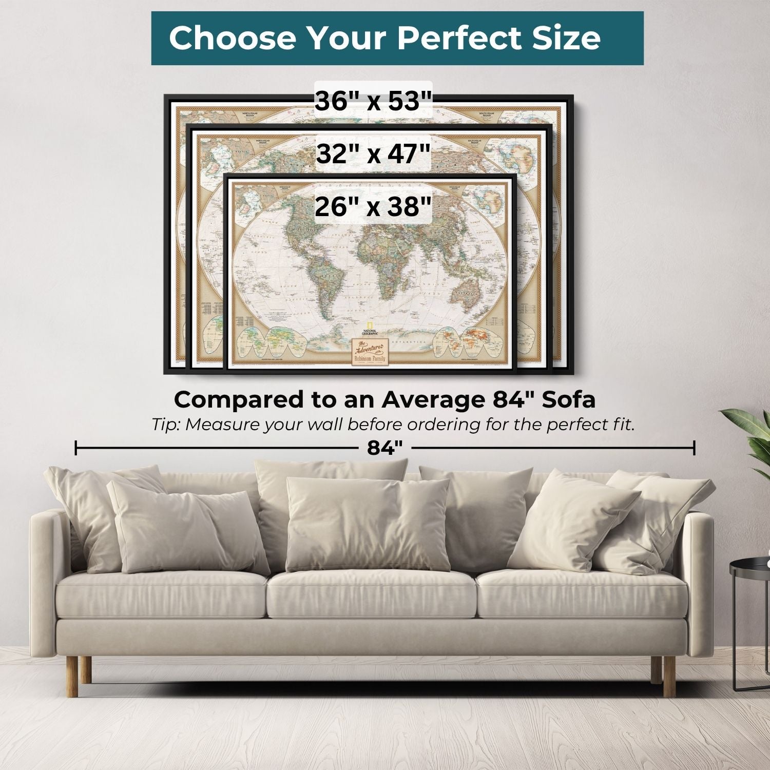 Canvas - Executive World Travel Map with Pins