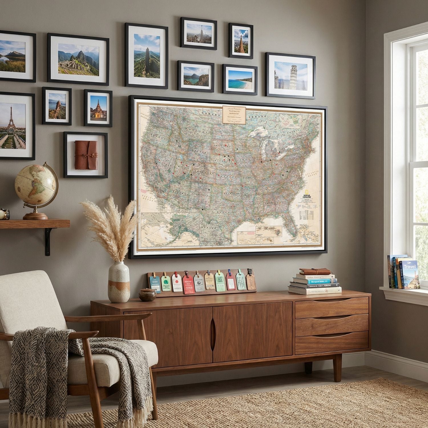Canvas - Executive USA Travel Pin Map