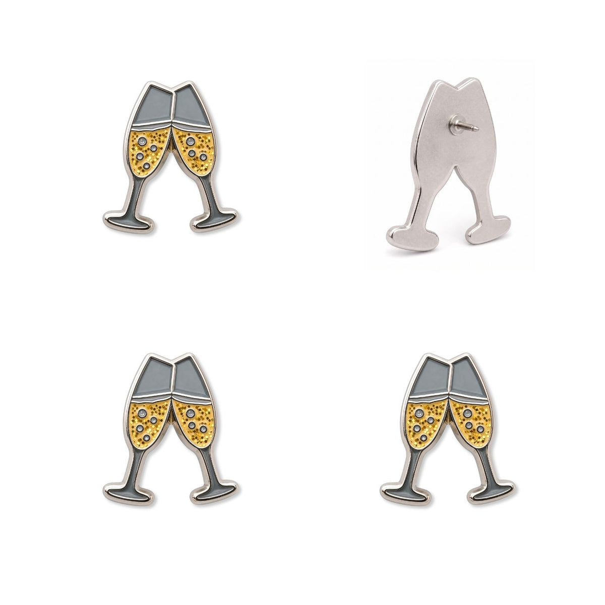 Champagne Push Pins - Celebration Enamel Map & Lapel Pins